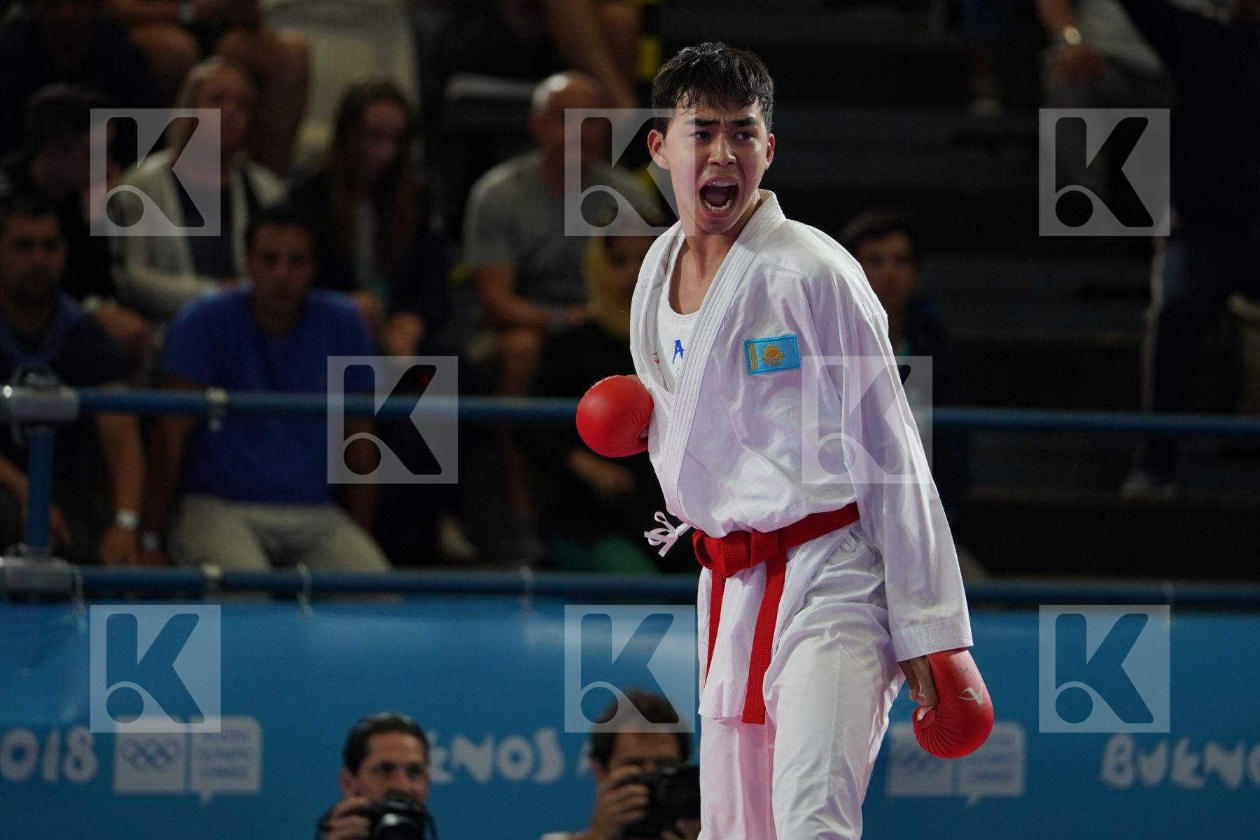ABILMANSUR BATYRGALI (KAZAKHSTAN) vs KOTARO NAKAMURA (JAPAN) in Junior Kumite Male Ð 68 Kg - Qualification