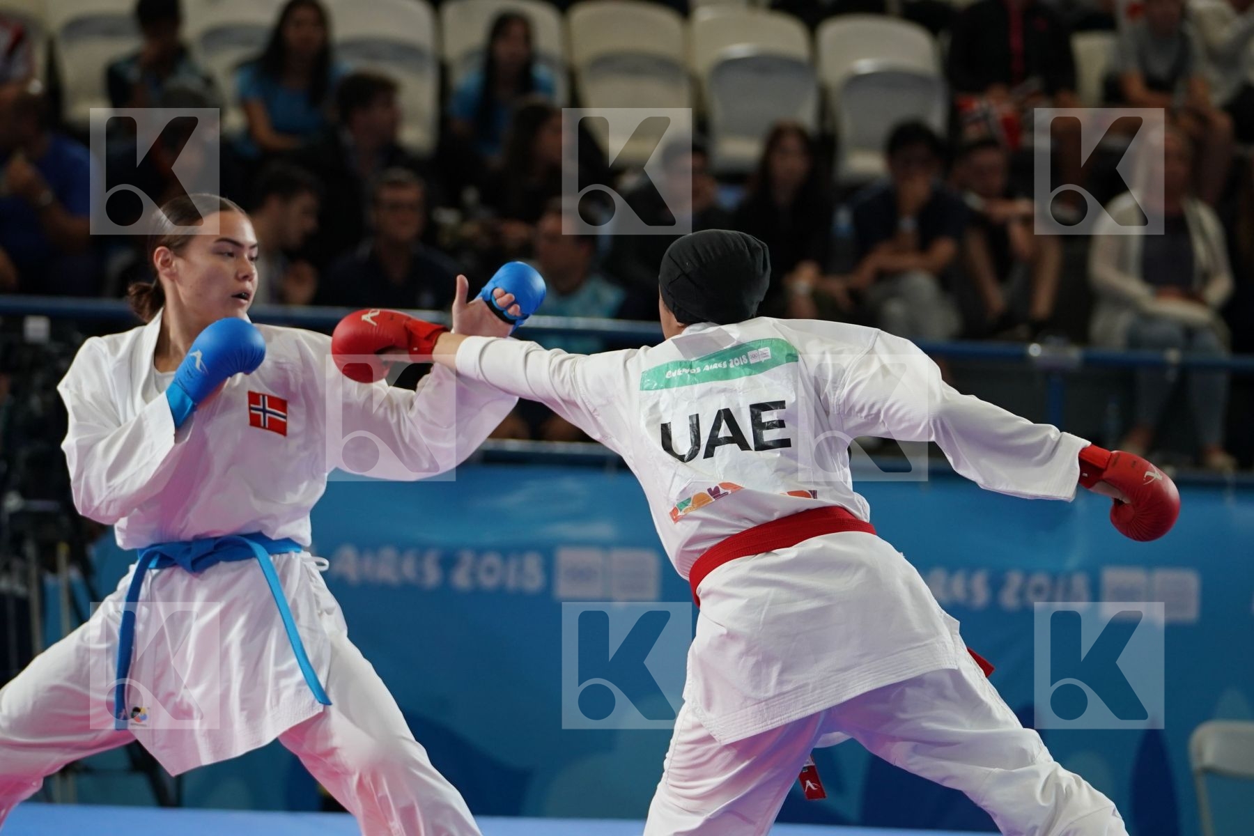 KYRIAKI KYDONAKI (GREECE) vs LAUREN PAIGE SALISBURY (GREAT BRITAIN) in Junior Kumite Female 59+ Kg - Qualification