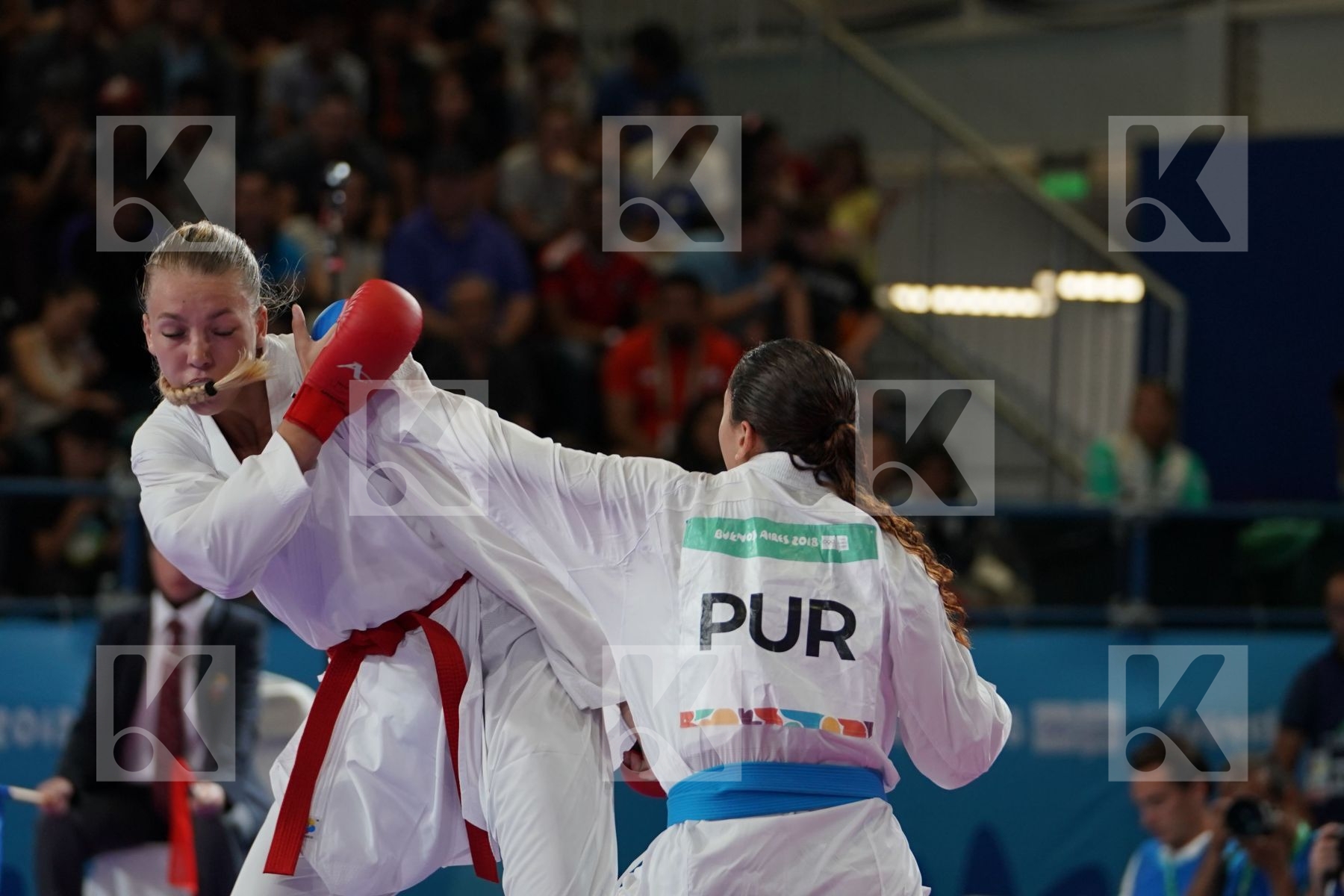 LAURA LYCK (DENMARK) vs JANESSA MICHELLE FONSECA (PUERTO RICO) in Junior Kumite Female 59+ Kg - Qualification