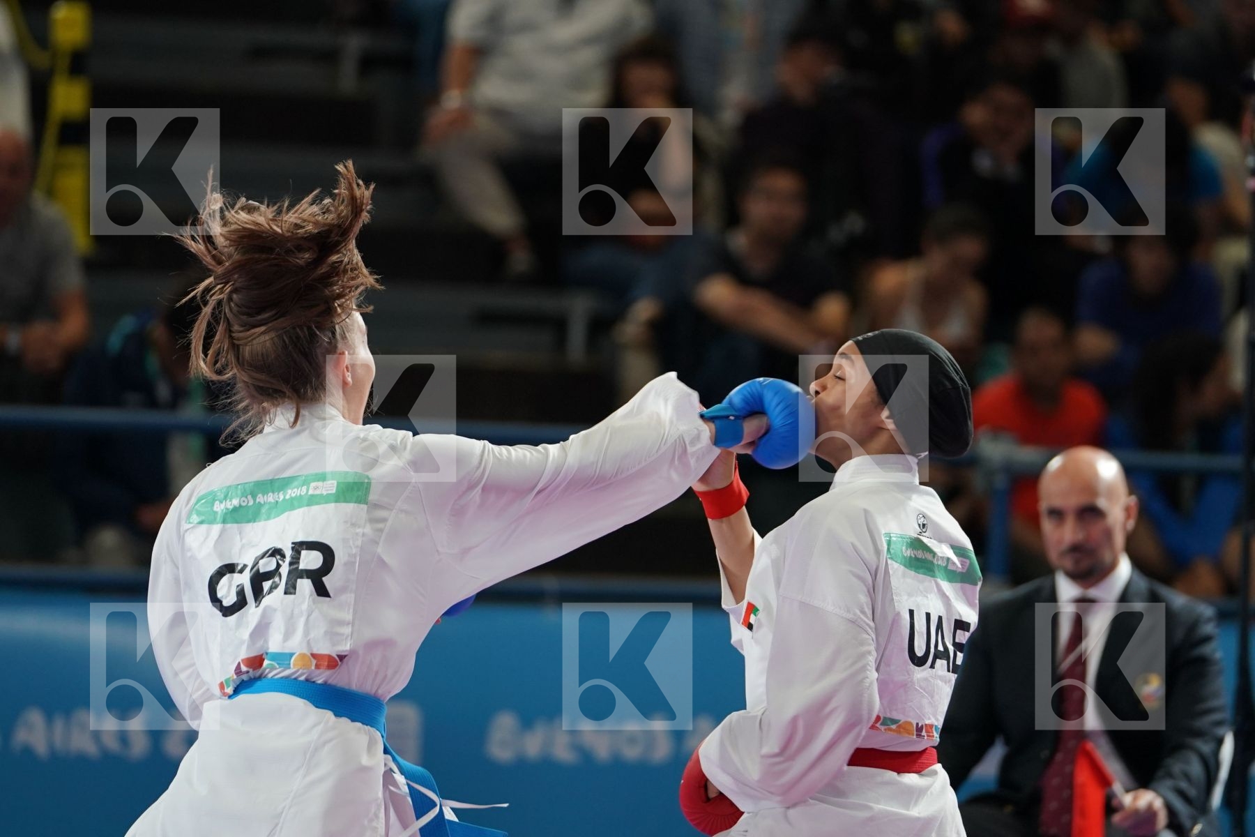 SARAH ALAMERI (UAE) vs LAUREN PAIGE SALISBURY (GREAT BRITAIN) in Junior Kumite Female 59+ Kg - Qualification