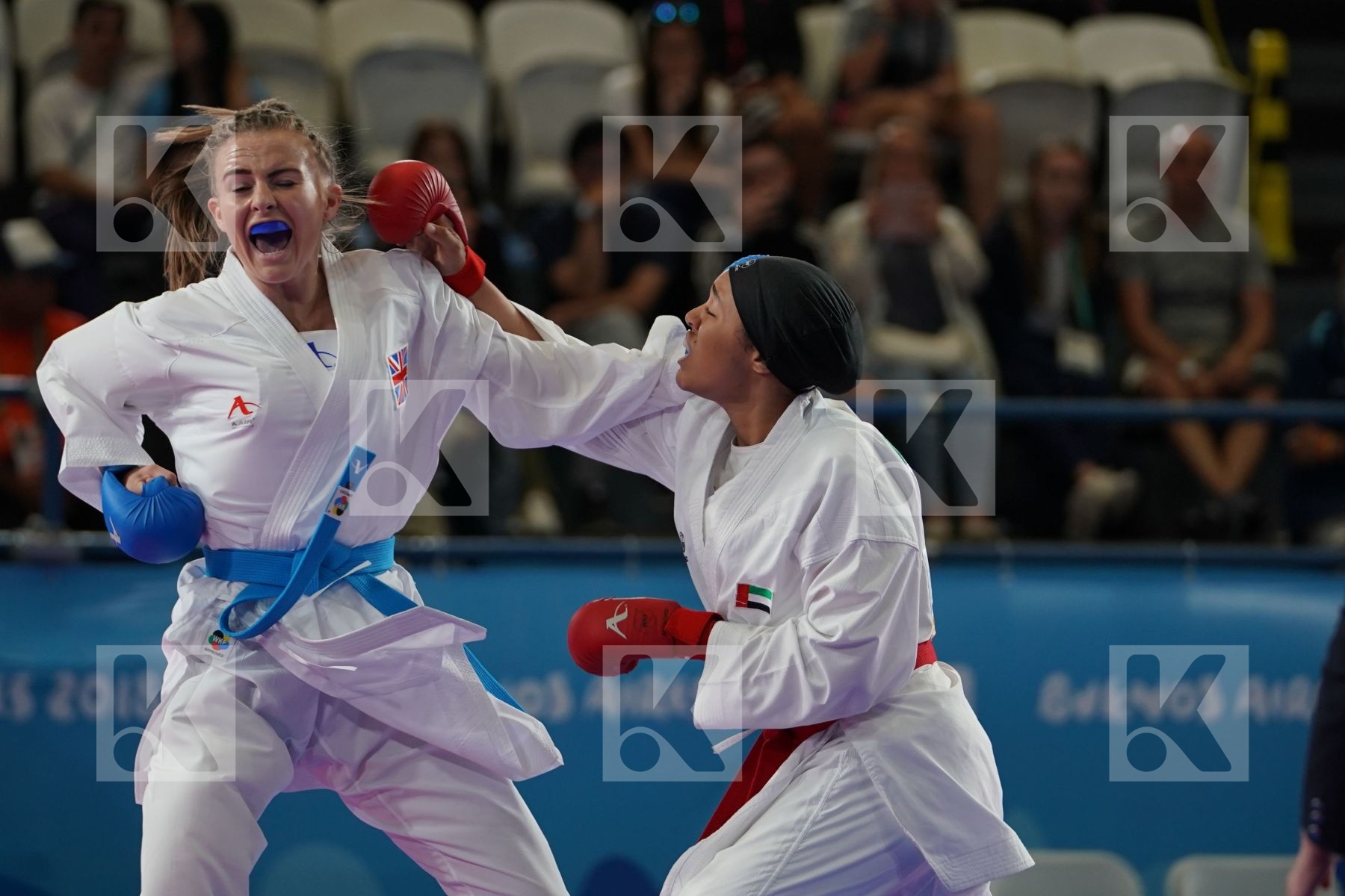 SARAH ALAMERI (UAE) vs LAUREN PAIGE SALISBURY (GREAT BRITAIN) in Junior Kumite Female 59+ Kg - Qualification