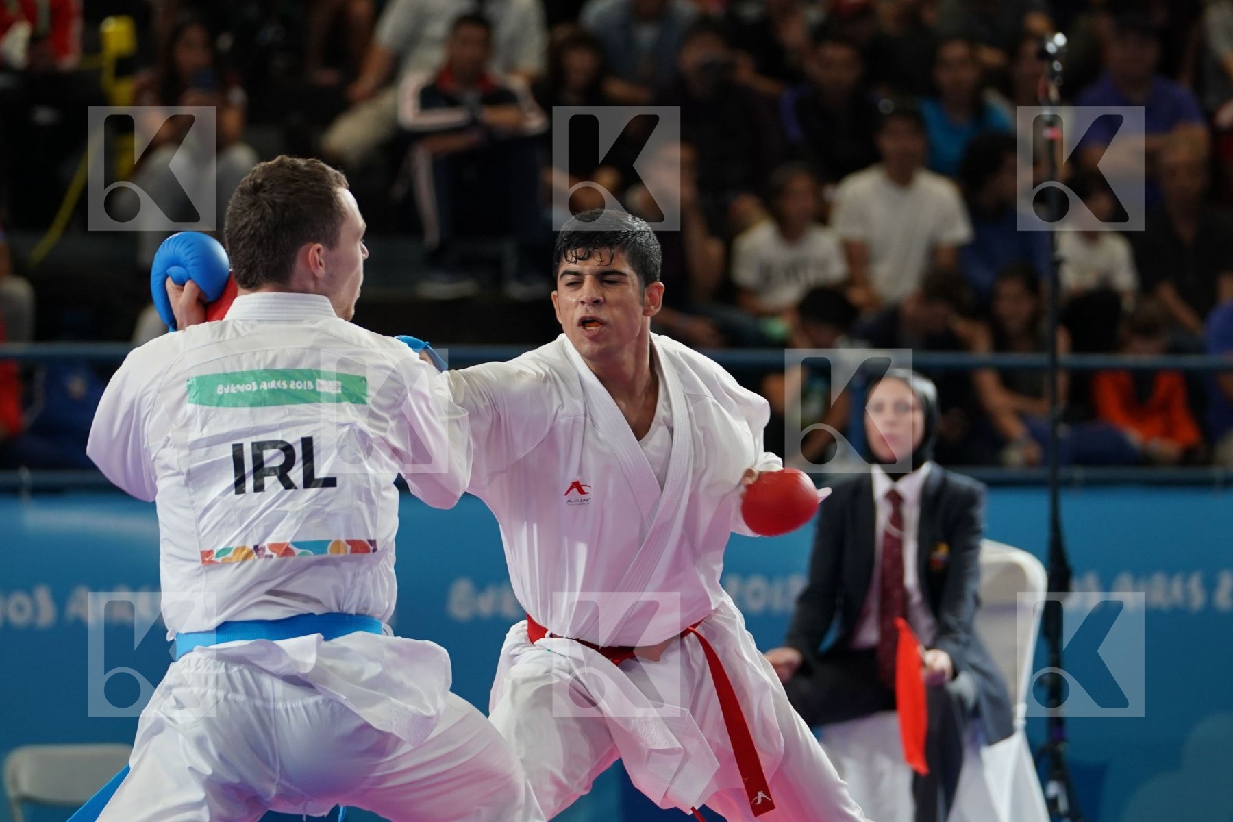 NAVID MOHAMMADI (IRAN) vs SEAN MC CARTHY CREAN (IRELAND) in Senior Kumite 68+ Kg - Qualification