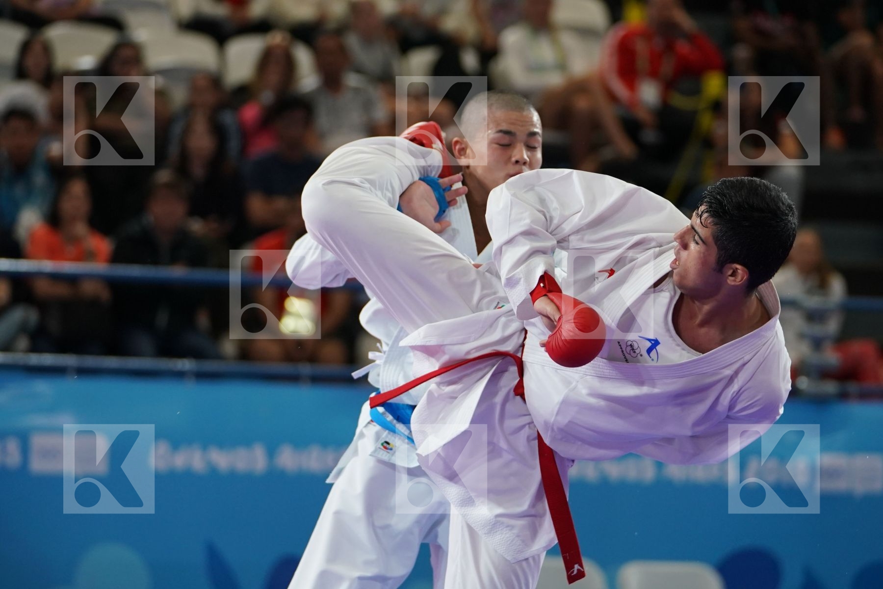 NAVID MOHAMMADI (IRAN) vs KEISEI SAKIYAMA (JAPAN) in Senior Kumite 68+ Kg - Qualification