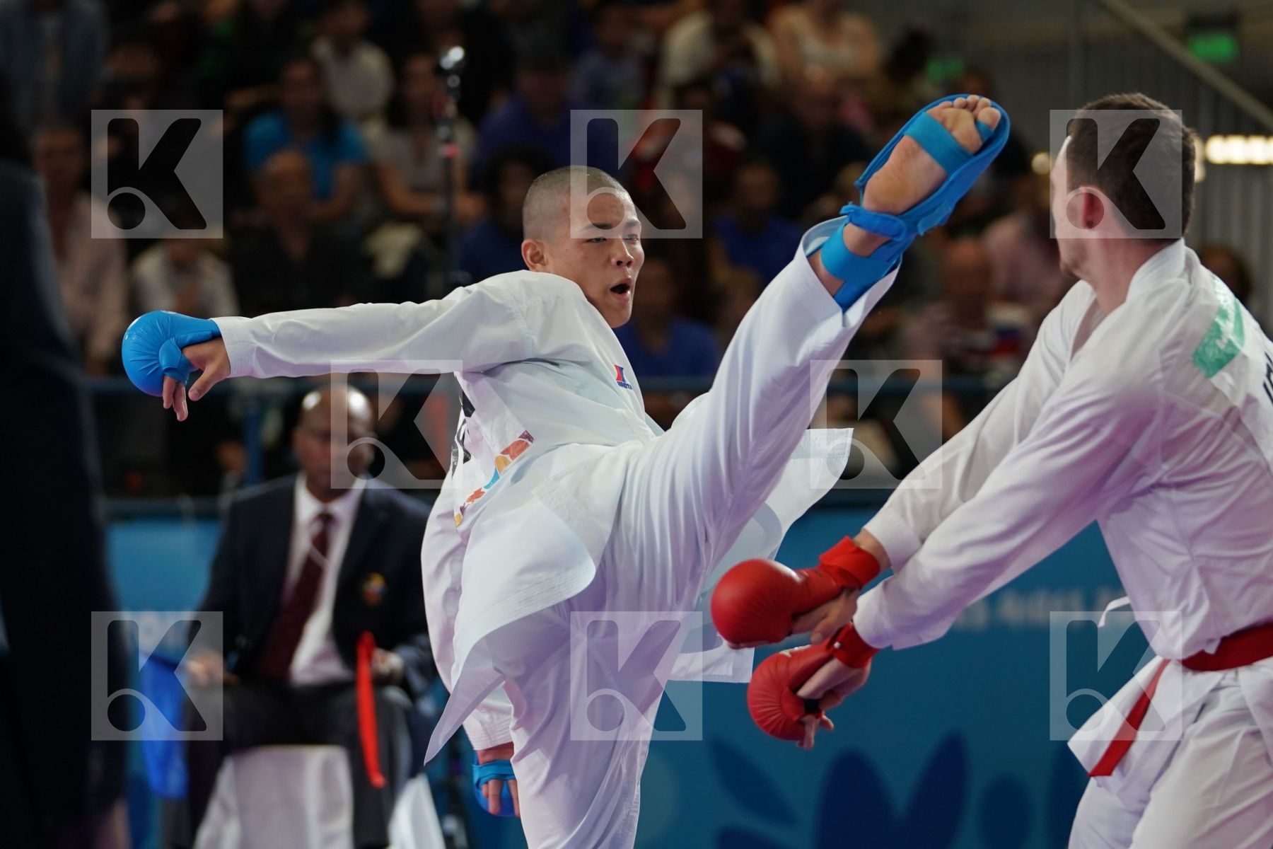 SEAN MC CARTHY CREAN (IRELAND) vs KEISEI SAKIYAMA (JAPAN) in Senior Kumite 68+ Kg - Qualification
