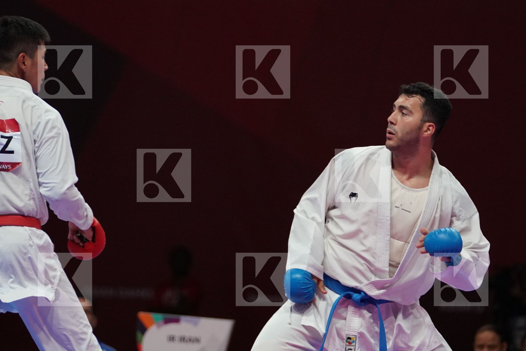 THODNY PHONGSAMPHAN (LAO PEOPLE`S DEMOCRATIC REPUBLIC) vs SAJAD GANJZADEH (ISLAMIC REPUBLIC OF IRAN) in Senior Kumite 84+ Kg - Qualification