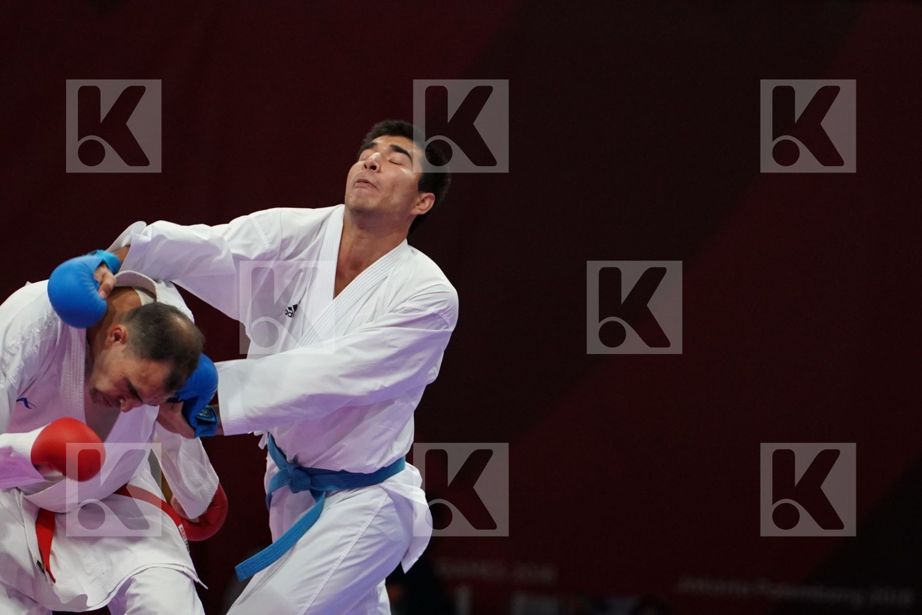 MUTASEMBELLAH KHAIR (JORDAN) vs DANIYAR YULDASHEV (KAZAKHSTAN) in Senior Kumite 84+ Kg - Bronze bout