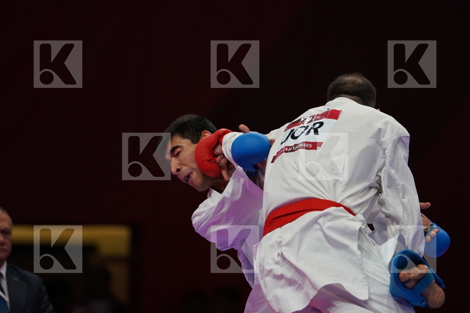 MUTASEMBELLAH KHAIR (JORDAN) vs DANIYAR YULDASHEV (KAZAKHSTAN) in Senior Kumite 84+ Kg - Bronze bout