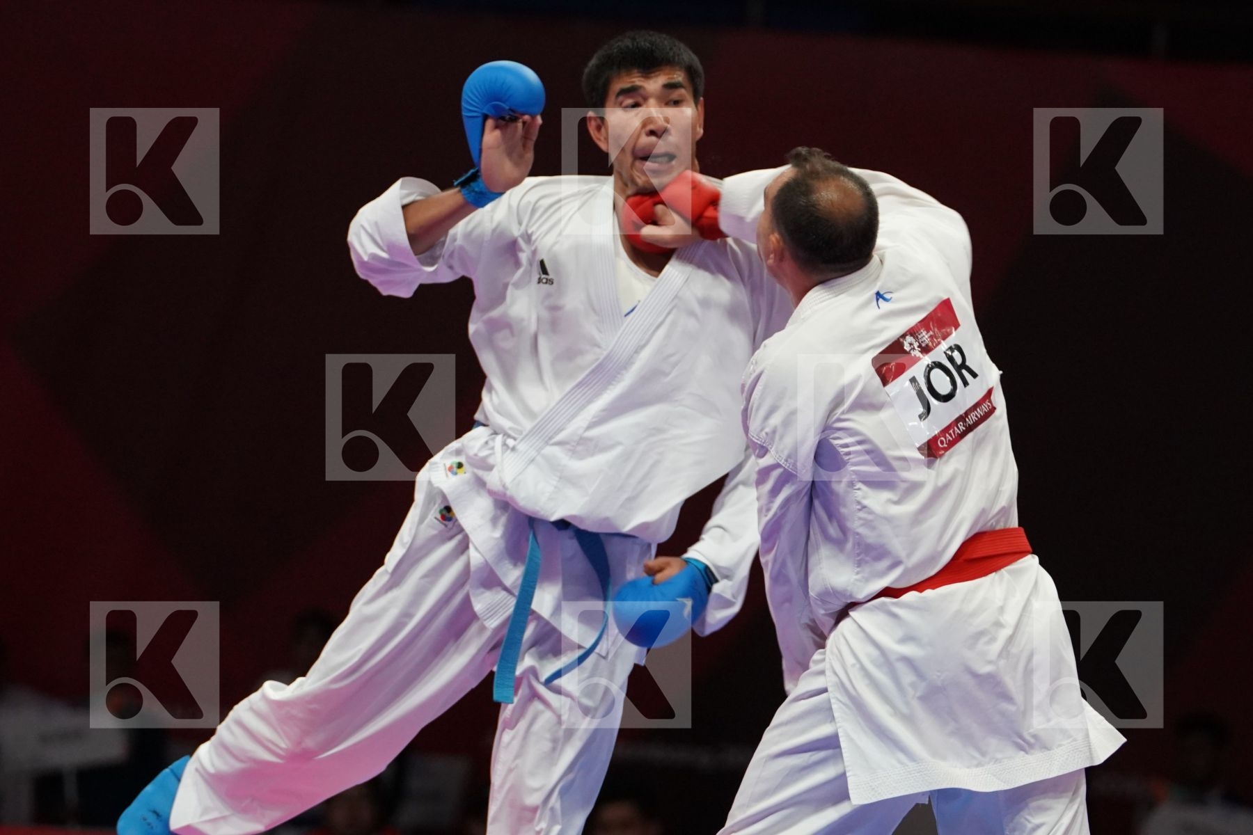 MUTASEMBELLAH KHAIR (JORDAN) vs DANIYAR YULDASHEV (KAZAKHSTAN) in Senior Kumite 84+ Kg - Bronze bout