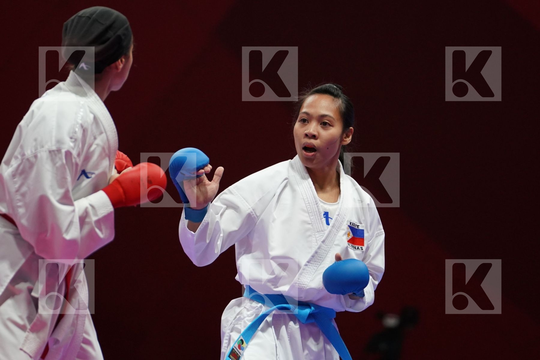FATIMA ALSHAWABKEH (JORDAN) vs MAE SORIANO (PHILIPPINES) in Senior Kumite -55 Kg - Qualification