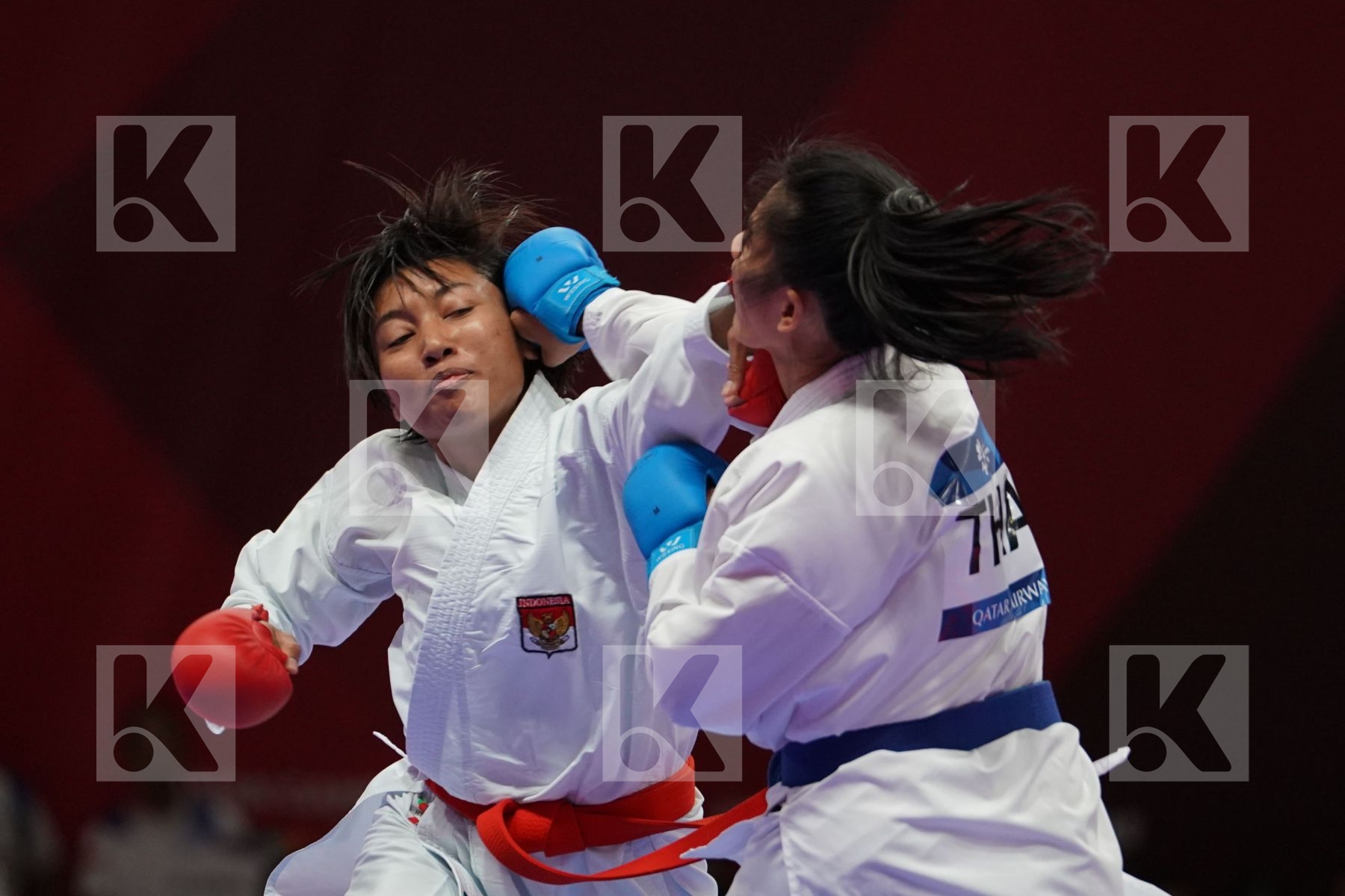 COKORDA ISTRI AGUNG SANISTYARANI (INDONESIA) vs TIPPAWAN KHAMSI (THAILAND) in Senior Kumite -55 Kg - Qualification