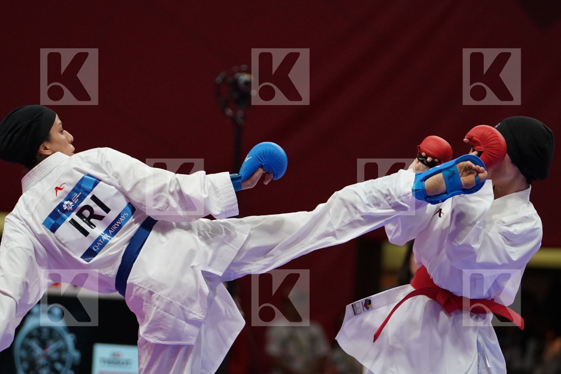 LATIFA HAIDARE (AFGHANISTAN) vs TARAVAT KHAKSAR (ISLAMIC REPUBLIC OF IRAN) in Senior Kumite -55 Kg - Qualification