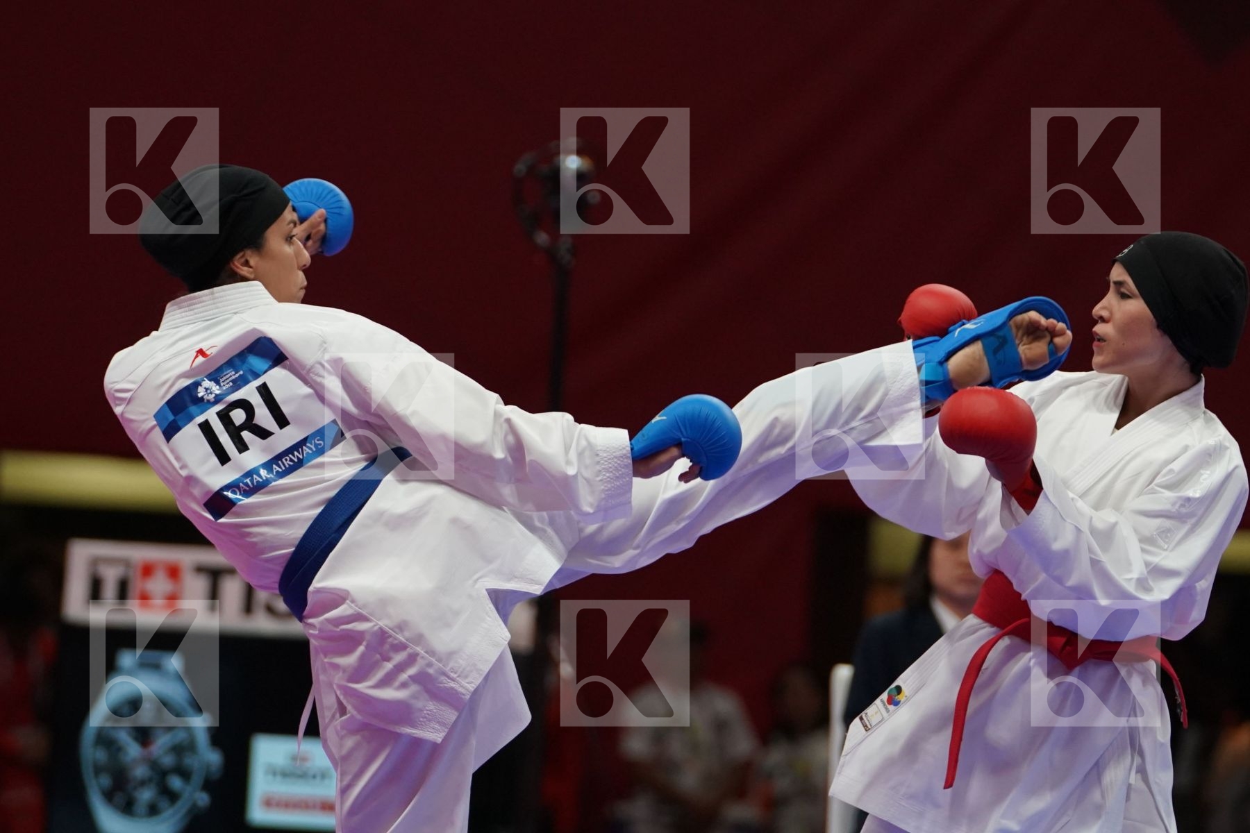 LATIFA HAIDARE (AFGHANISTAN) vs TARAVAT KHAKSAR (ISLAMIC REPUBLIC OF IRAN) in Senior Kumite -55 Kg - Qualification