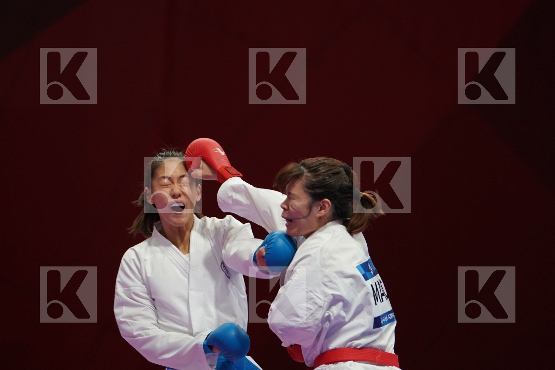 SOK I WONG (MACAO) vs TZUYUN WEN (CHINESE TAIPEI) in Senior Kumite -55 Kg - Qualification