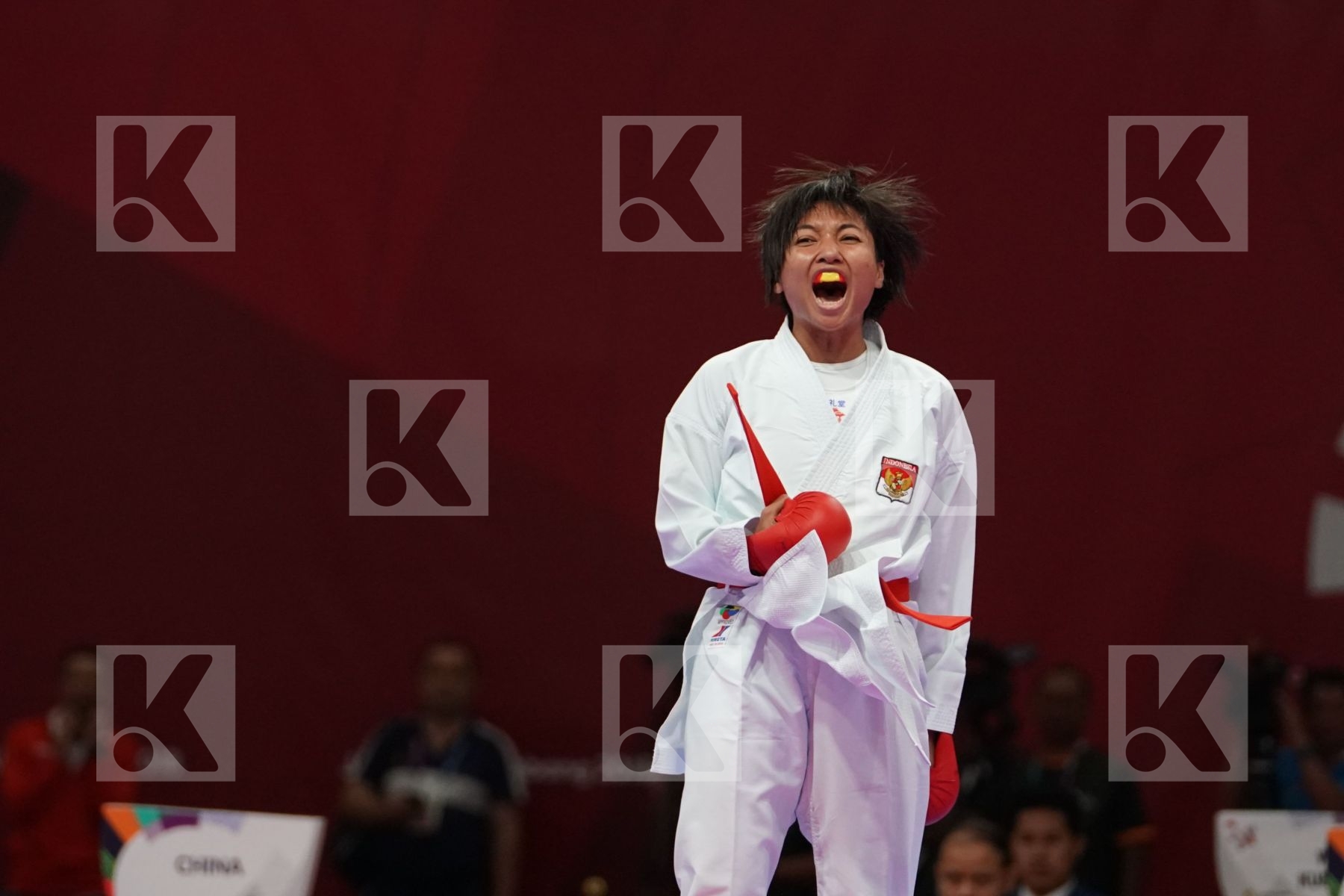 COKORDA ISTRI AGUNG SANISTYARANI (INDONESIA) vs JIAMEI DING (CHINA) in Senior Kumite -55 Kg - Bronze bout