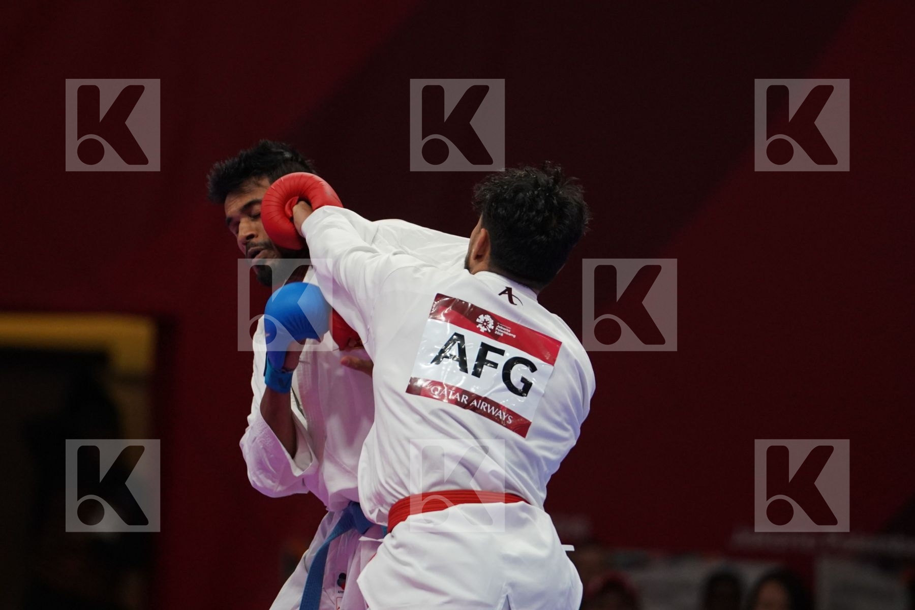 OSMANI HAZRAT GUL (AFGHANISTAN) vs PRASANGA SANDARUWAN WEERAKOON MUDIYANSELAGE (SRI LANKA) in Senior Kumite -60 Kg - Qualification