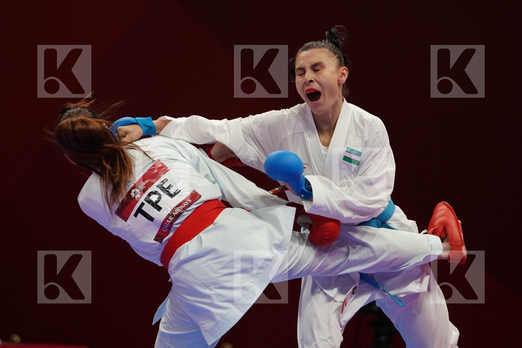 WEINING HSU (CHINESE TAIPEI) vs BARNO MIRZAEVA (UZBEKISTAN) in Senior Kumite Ð 61 Kg - Qualification