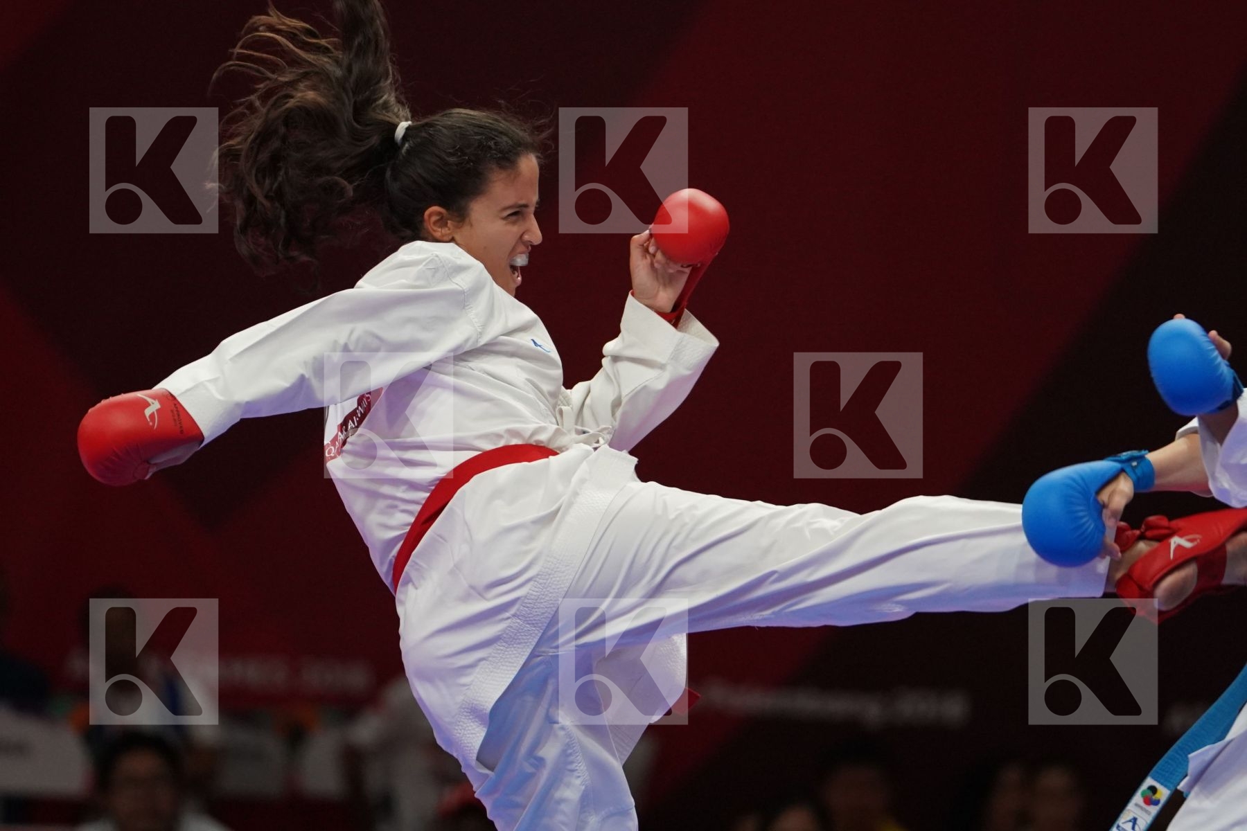 HUDA JABER (JORDAN) vs MADINA UTELBAYEVA (KAZAKHSTAN) in Senior Kumite Ð 61 Kg - Qualification