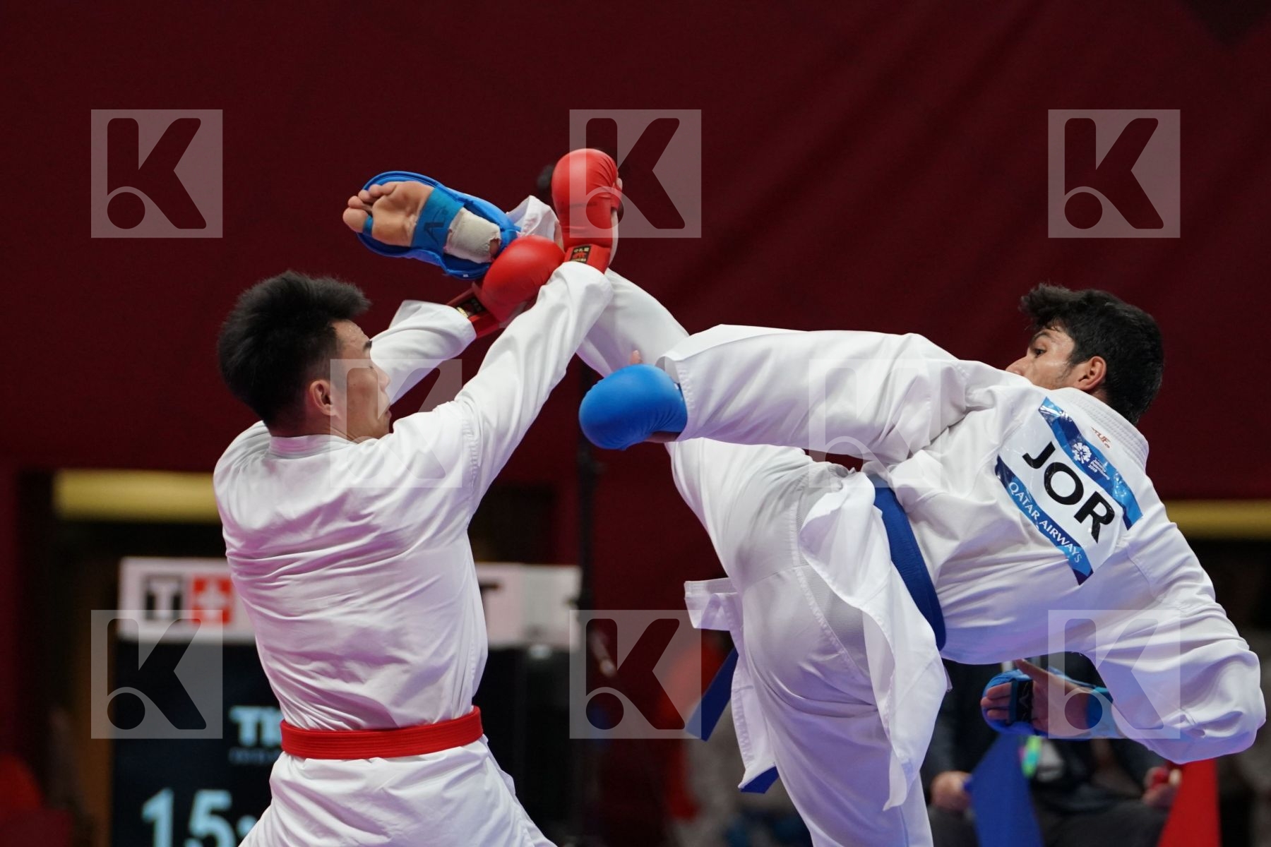 ZHIWEI WANG (CHINA) vs ABDEL RAHMAN ALMASATFA (JORDAN) in Senior Kumite -67 Kg - Qualification