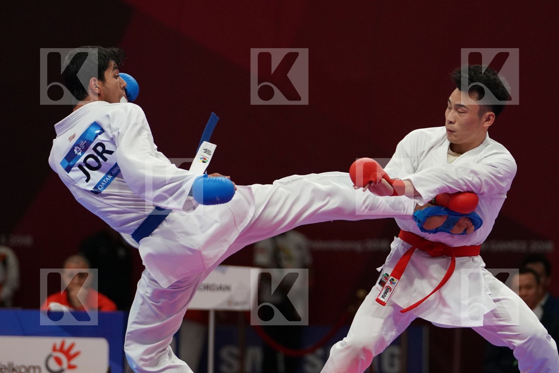 ZHIWEI WANG (CHINA) vs ABDEL RAHMAN ALMASATFA (JORDAN) in Senior Kumite -67 Kg - Qualification