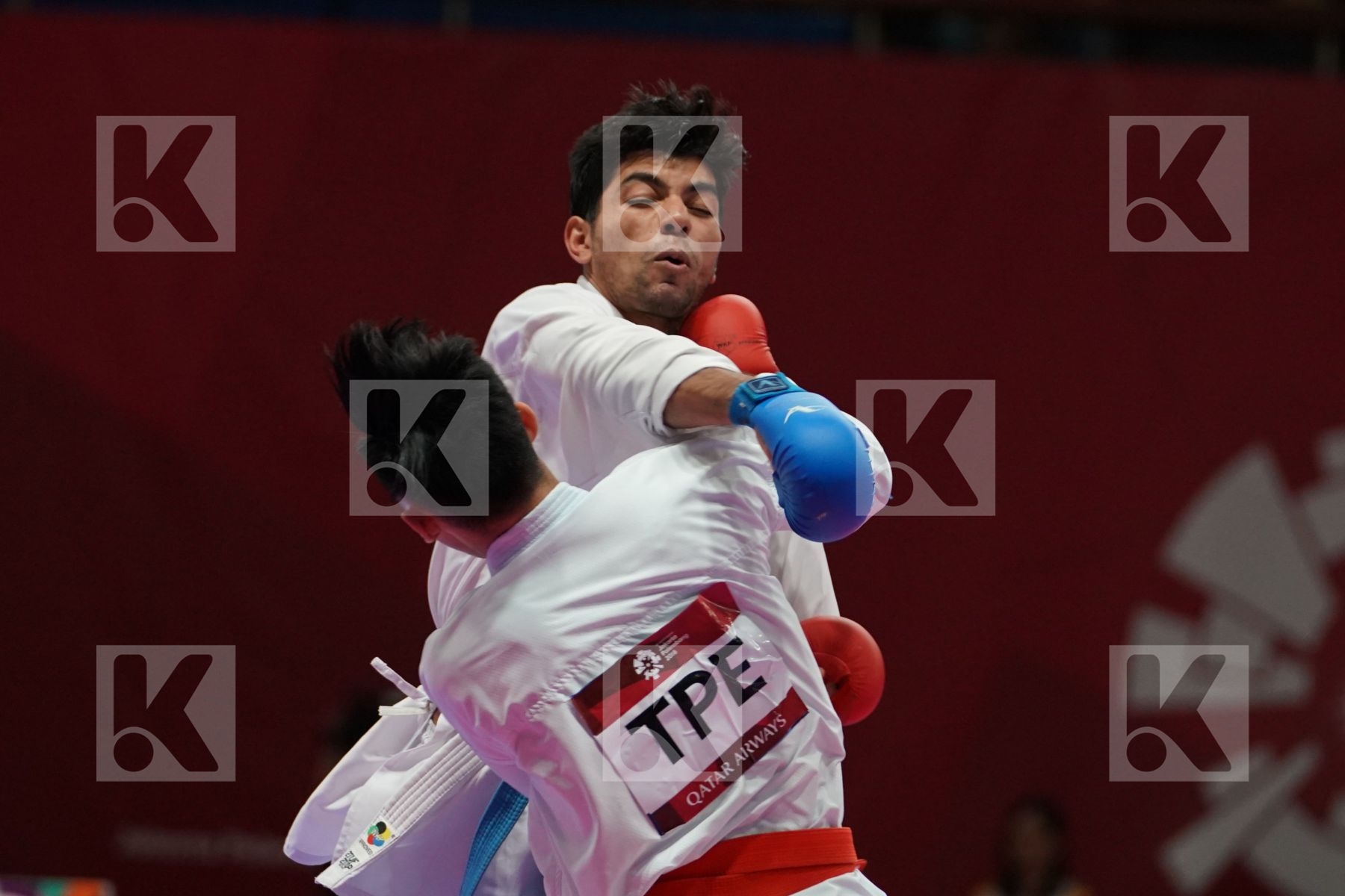 WEICHIEH TANG (CHINESE TAIPEI) vs ABDEL RAHMAN ALMASATFA (JORDAN) in Senior Kumite -67 Kg - Bronze
