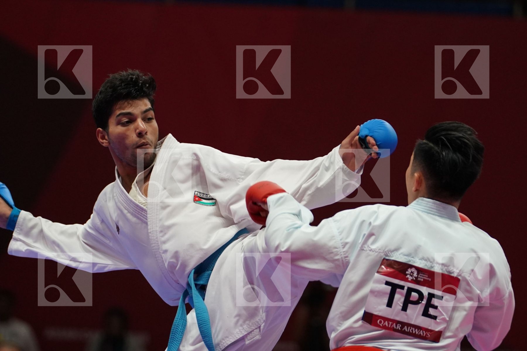WEICHIEH TANG (CHINESE TAIPEI) vs ABDEL RAHMAN ALMASATFA (JORDAN) in Senior Kumite -67 Kg - Bronze