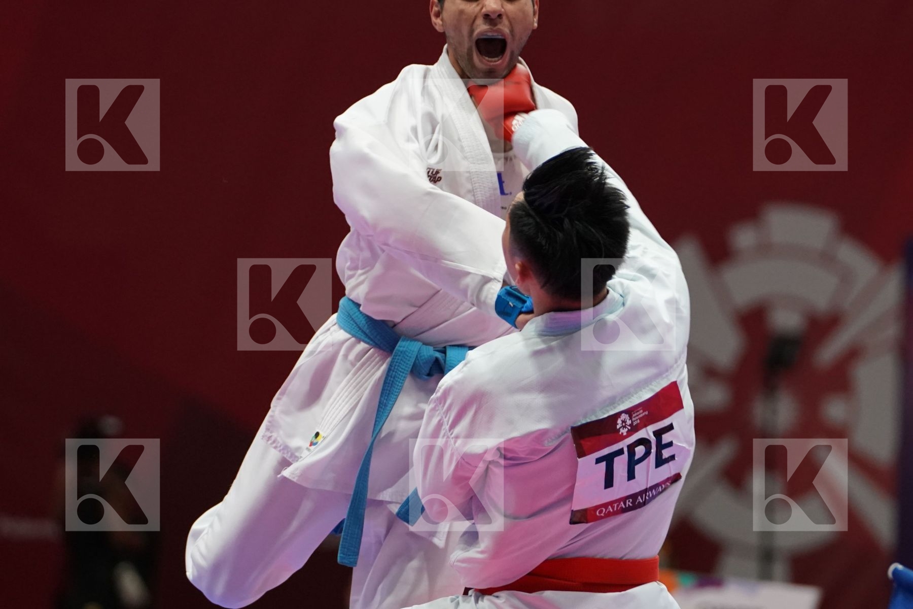 WEICHIEH TANG (CHINESE TAIPEI) vs ABDEL RAHMAN ALMASATFA (JORDAN) in Senior Kumite -67 Kg - Bronze
