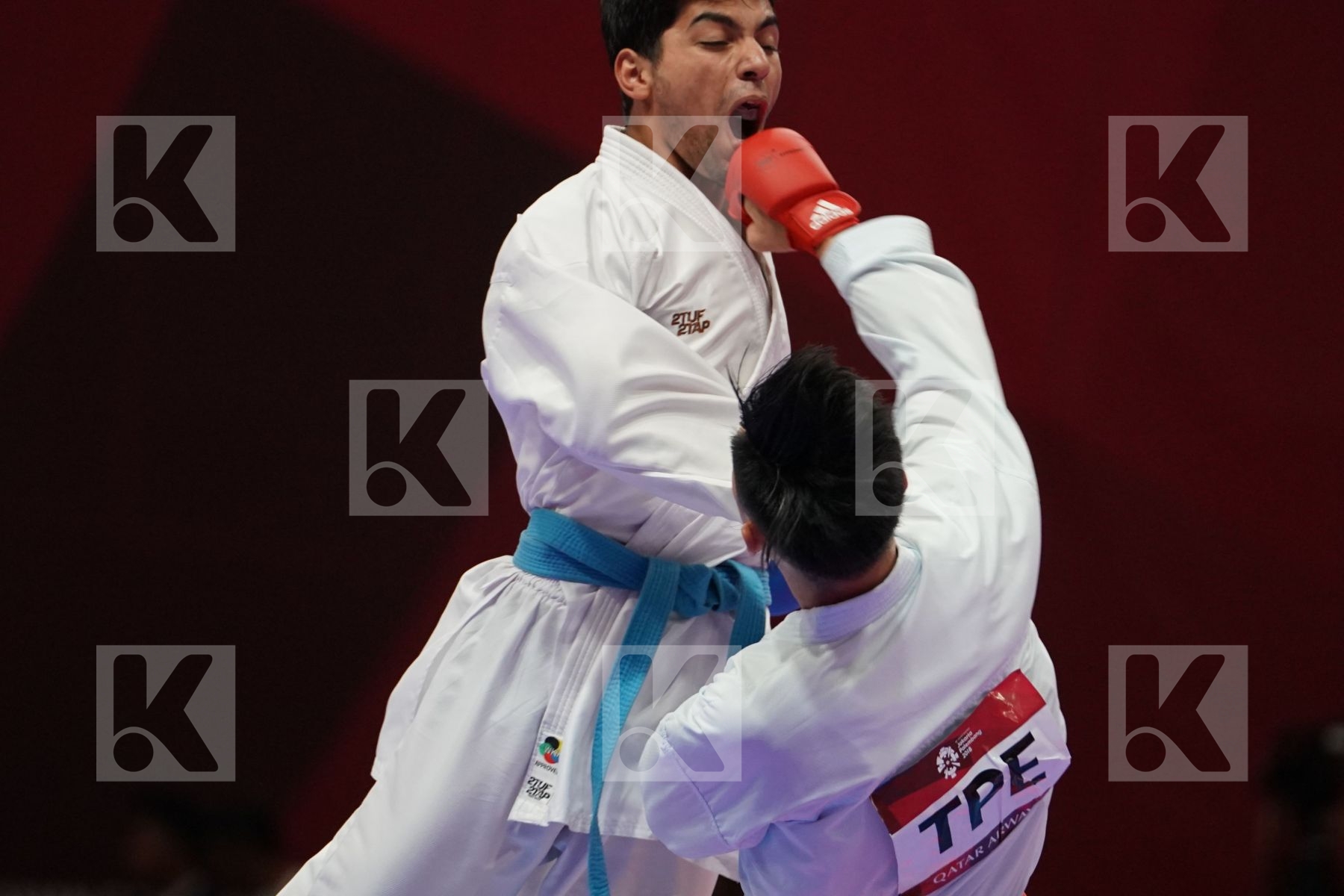 WEICHIEH TANG (CHINESE TAIPEI) vs ABDEL RAHMAN ALMASATFA (JORDAN) in Senior Kumite -67 Kg - Bronze