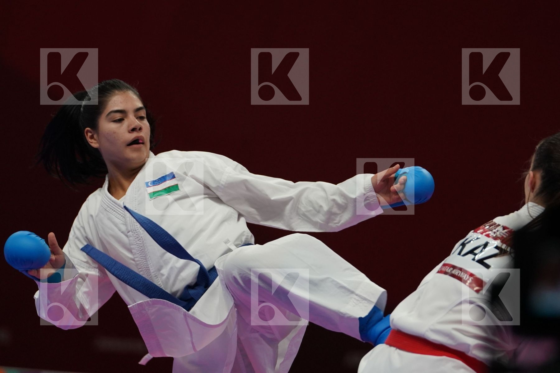 GUZALIYA GAFUROVA (KAZAKHSTAN) vs DILDOR ANNADURDIEVA (UZBEKISTAN) in Senior Kumite Ð 68 Kg - Qualification