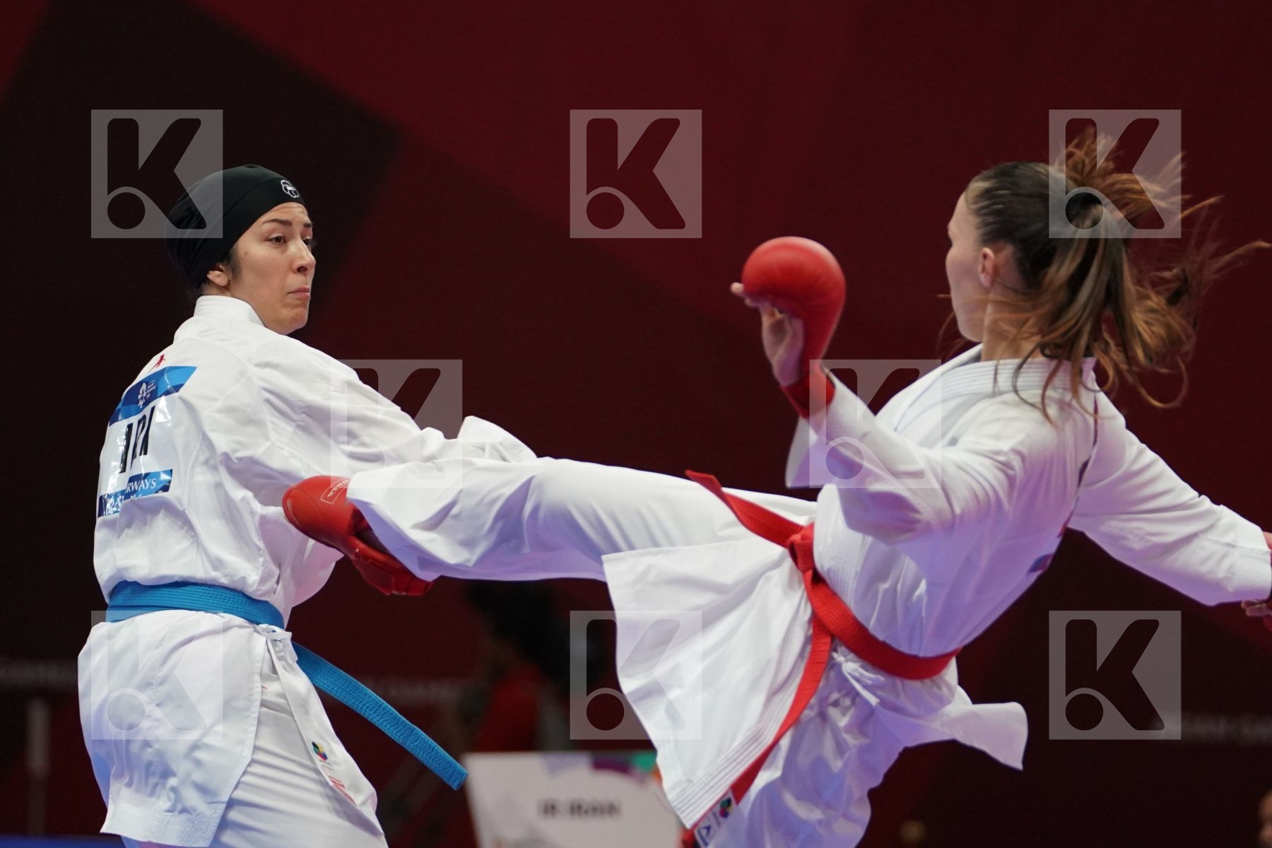 GUZALIYA GAFUROVA (KAZAKHSTAN) vs PEGAH ZANGENEHKARKOOTI (ISLAMIC REPUBLIC OF IRAN) in Senior Kumite Ð 68 Kg - Qualification