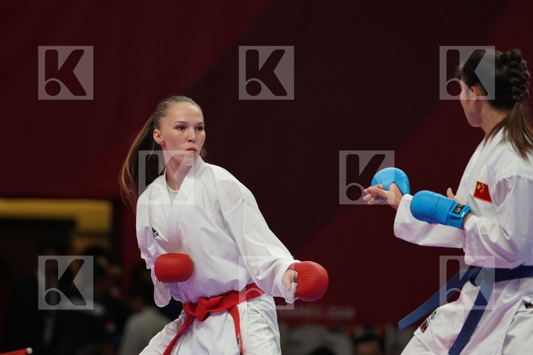 GUZALIYA GAFUROVA (KAZAKHSTAN) vs LINGLING TANG (CHINA) in Senior Kumite Ð 68 Kg - final