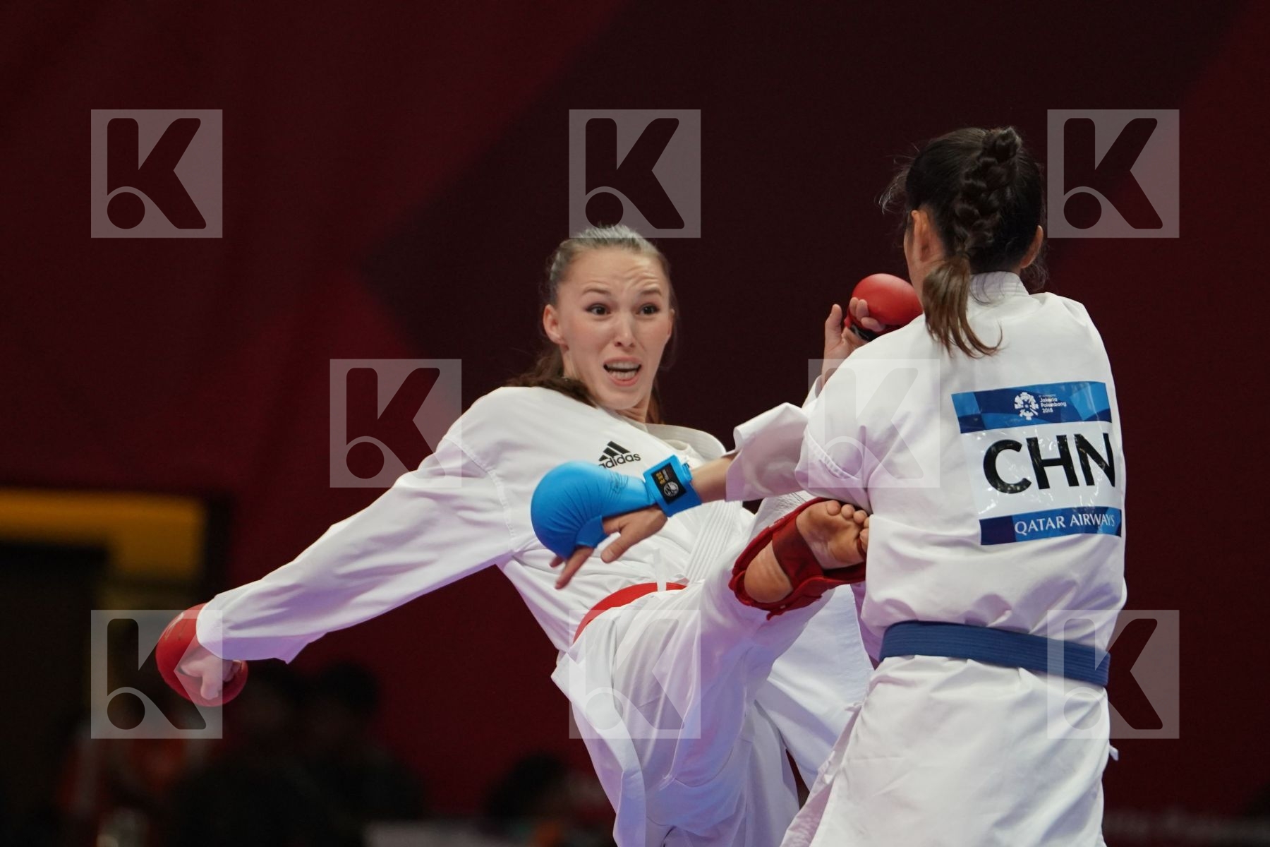 GUZALIYA GAFUROVA (KAZAKHSTAN) vs LINGLING TANG (CHINA) in Senior Kumite Ð 68 Kg - final