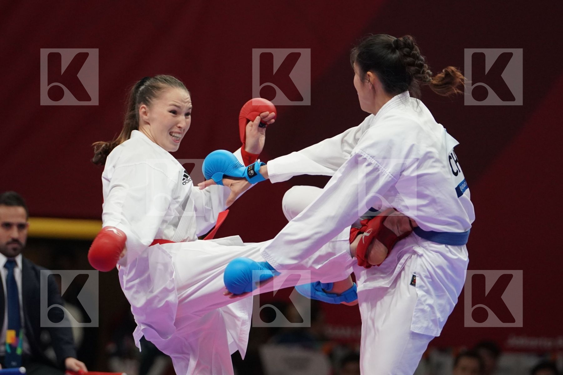 GUZALIYA GAFUROVA (KAZAKHSTAN) vs LINGLING TANG (CHINA) in Senior Kumite Ð 68 Kg - final