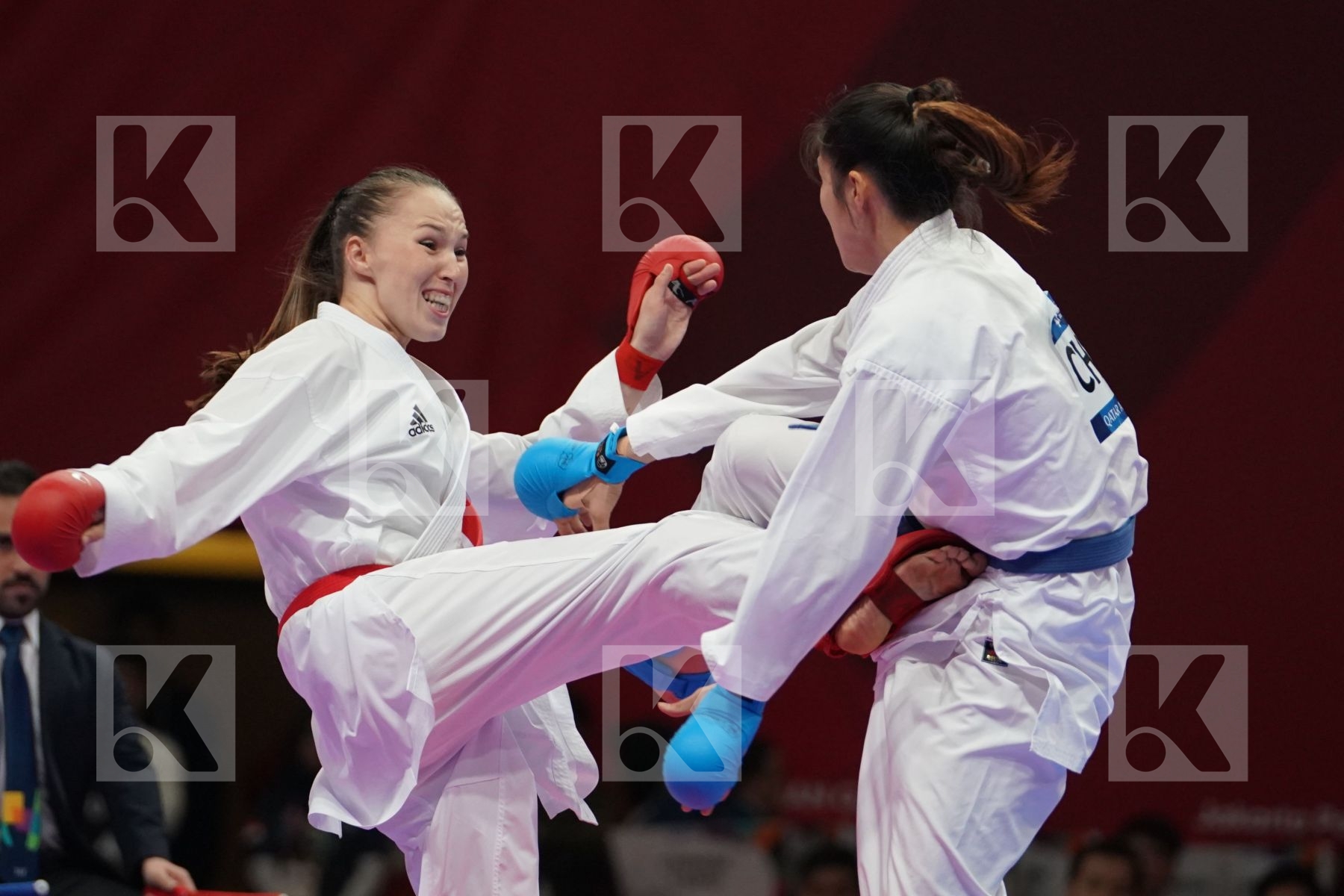 GUZALIYA GAFUROVA (KAZAKHSTAN) vs LINGLING TANG (CHINA) in Senior Kumite Ð 68 Kg - final