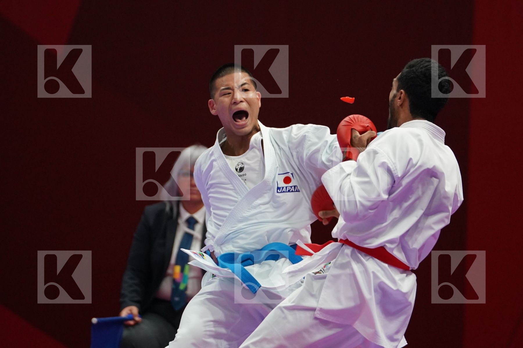 SHARMENDRAN RAGHONATHAN (MALAYSIA) vs DAISUKE WATANABE (JAPAN) in Senior Kumite Ð 75 Kg - Qualification