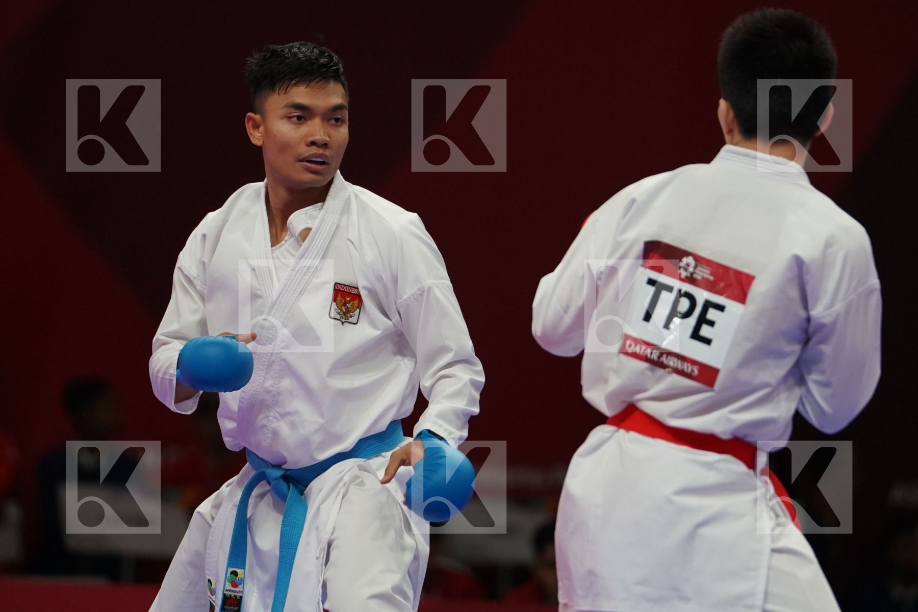 WEICHUN HSU (CHINESE TAIPEI) vs SANDY FIRMANSYAH (INDONESIA) in Senior Kumite Ð 75 Kg - Qualification