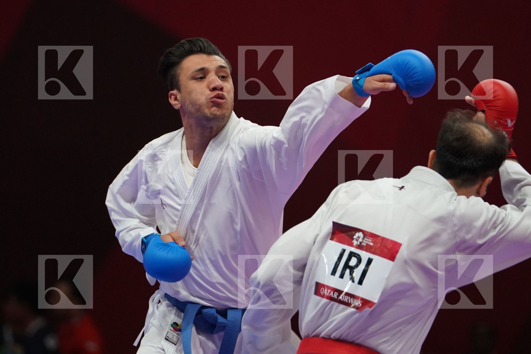 BAHMAN ASGARI GHONCHEH (ISLAMIC REPUBLIC OF IRAN) vs ABDUL WAHEDI (AFGANISTHAN) in Senior Kumite Ð 75 Kg - Qualification