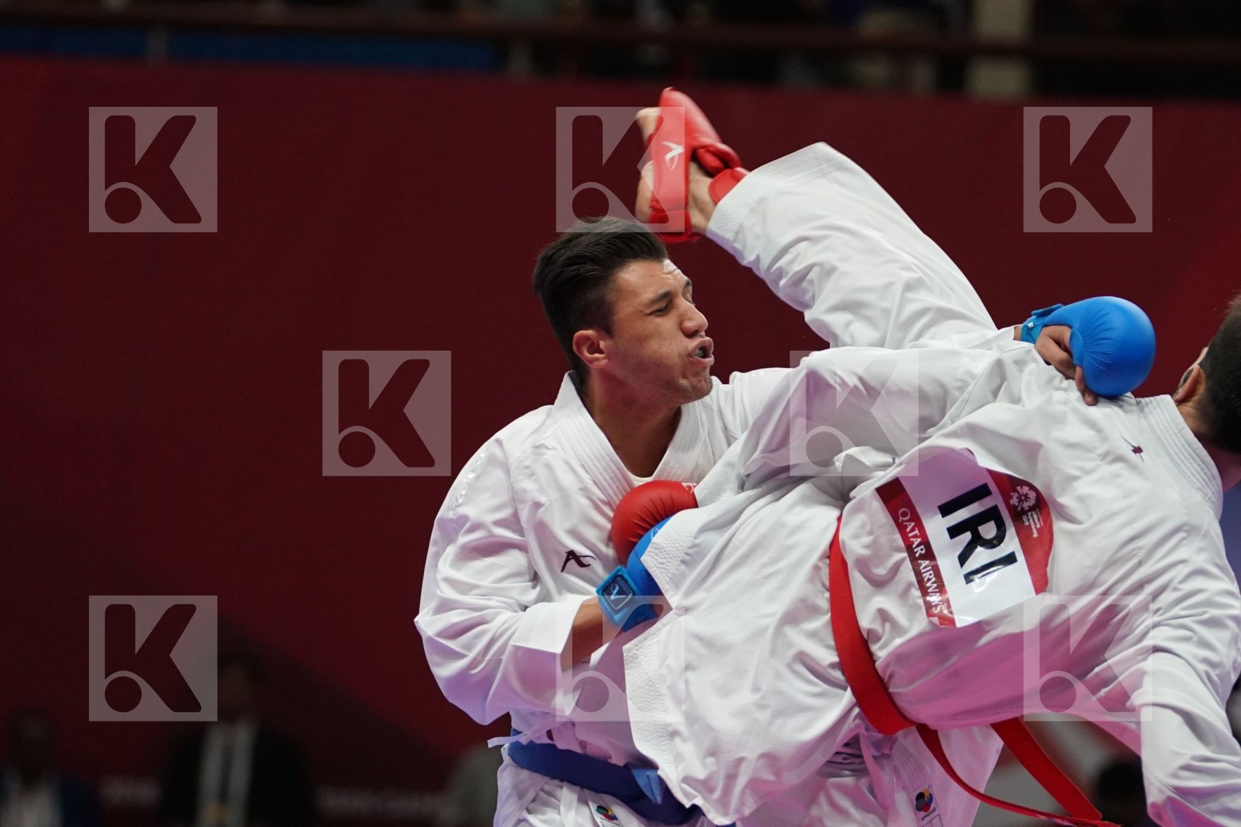 BAHMAN ASGARI GHONCHEH (ISLAMIC REPUBLIC OF IRAN) vs ABDUL WAHEDI (AFGANISTHAN) in Senior Kumite Ð 75 Kg - Qualification