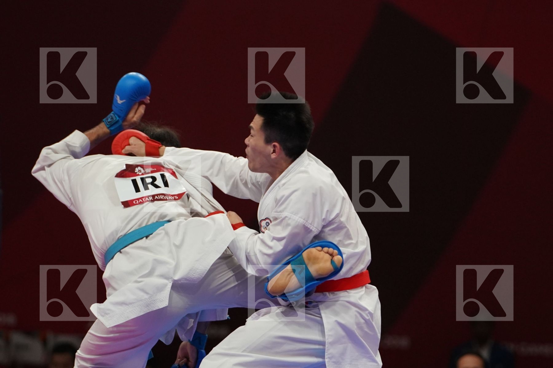 WEICHUN HSU (CHINESE TAIPEI) vs BAHMAN ASGARI GHONCHEH (ISLAMIC REPUBLIC OF IRAN) in Senior Kumite Ð 75 Kg - Qualification