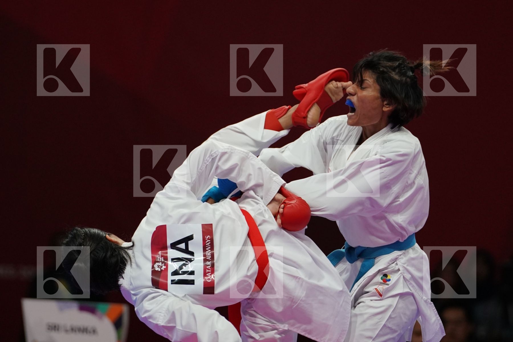 SRUNITA SARI SUKATENDEL (INDONESIA) vs DINUSHA KUMARI DON PAULU BADALGE (SRI LANKA) in Senior Kumite -50 Kg - Qualification