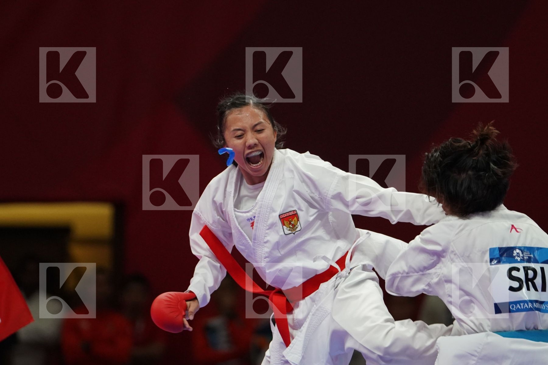 SRUNITA SARI SUKATENDEL (INDONESIA) vs DINUSHA KUMARI DON PAULU BADALGE (SRI LANKA) in Senior Kumite -50 Kg - Qualification