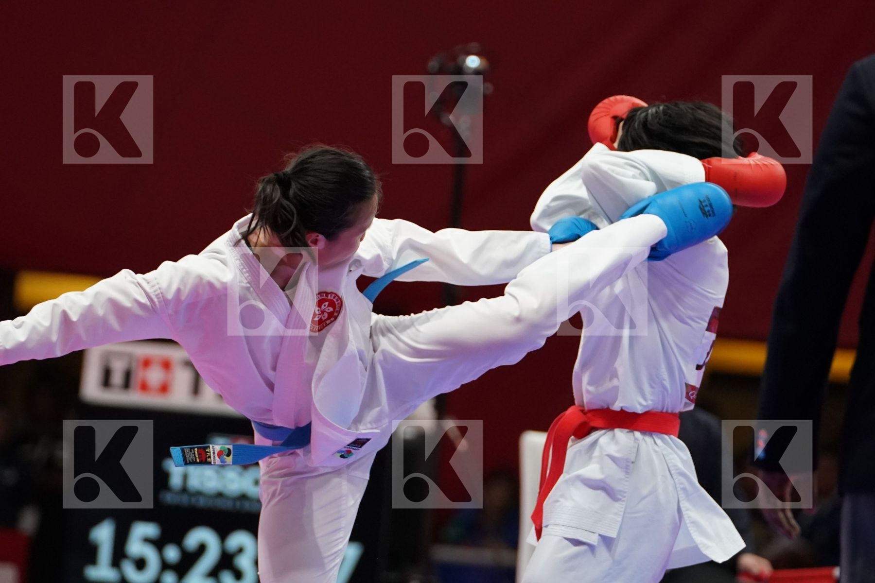 MIHO MIYAHARA (JAPAN) vs YEE TING TSANG (HONG KONG) in Senior Kumite -50 Kg - Qualification