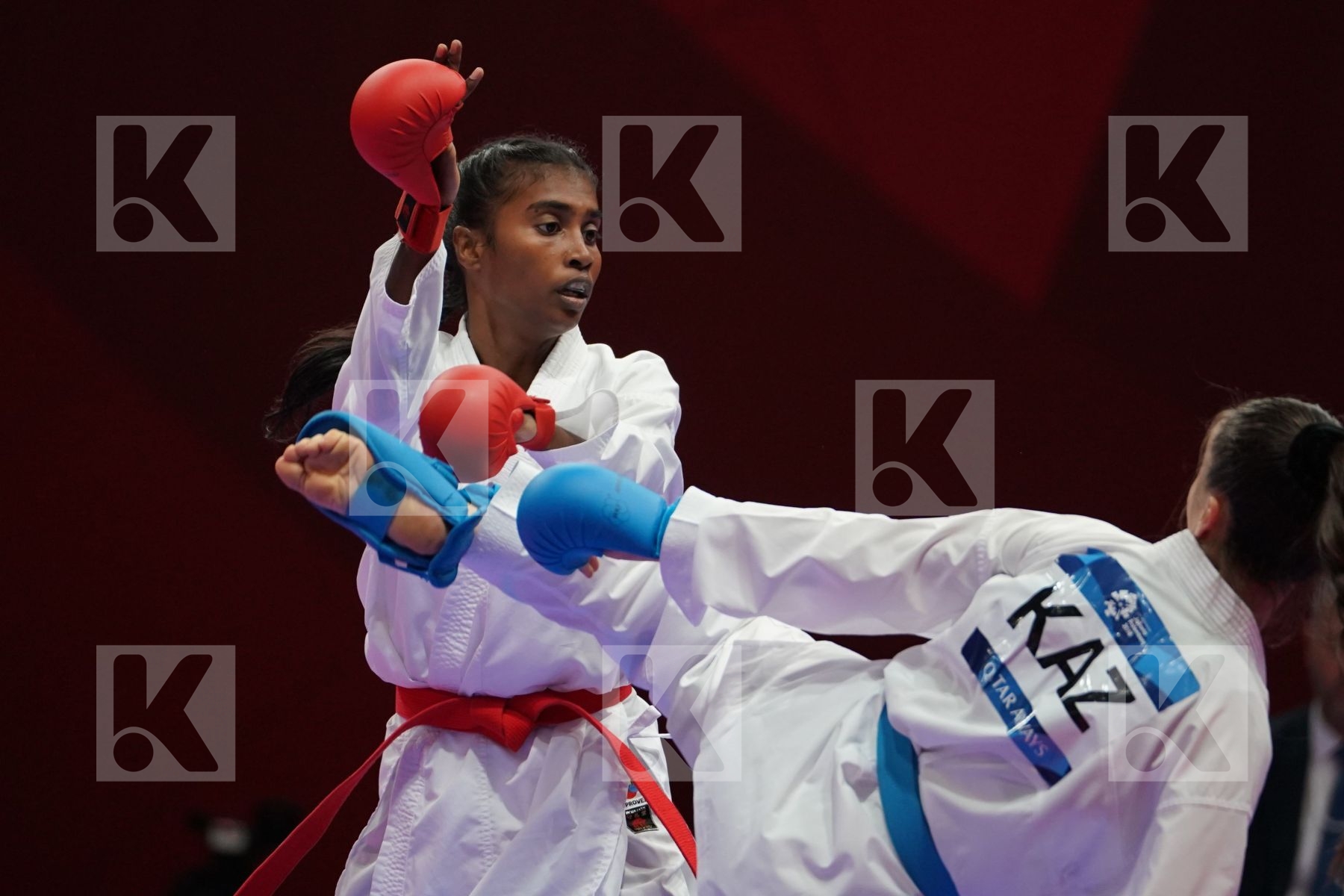 MADHURI POOVANESAN (MALAYSIA) vs MOLDIR ZHANGBYRBAY (KAZAKHSTAN) in Senior Kumite -50 Kg - Qualification
