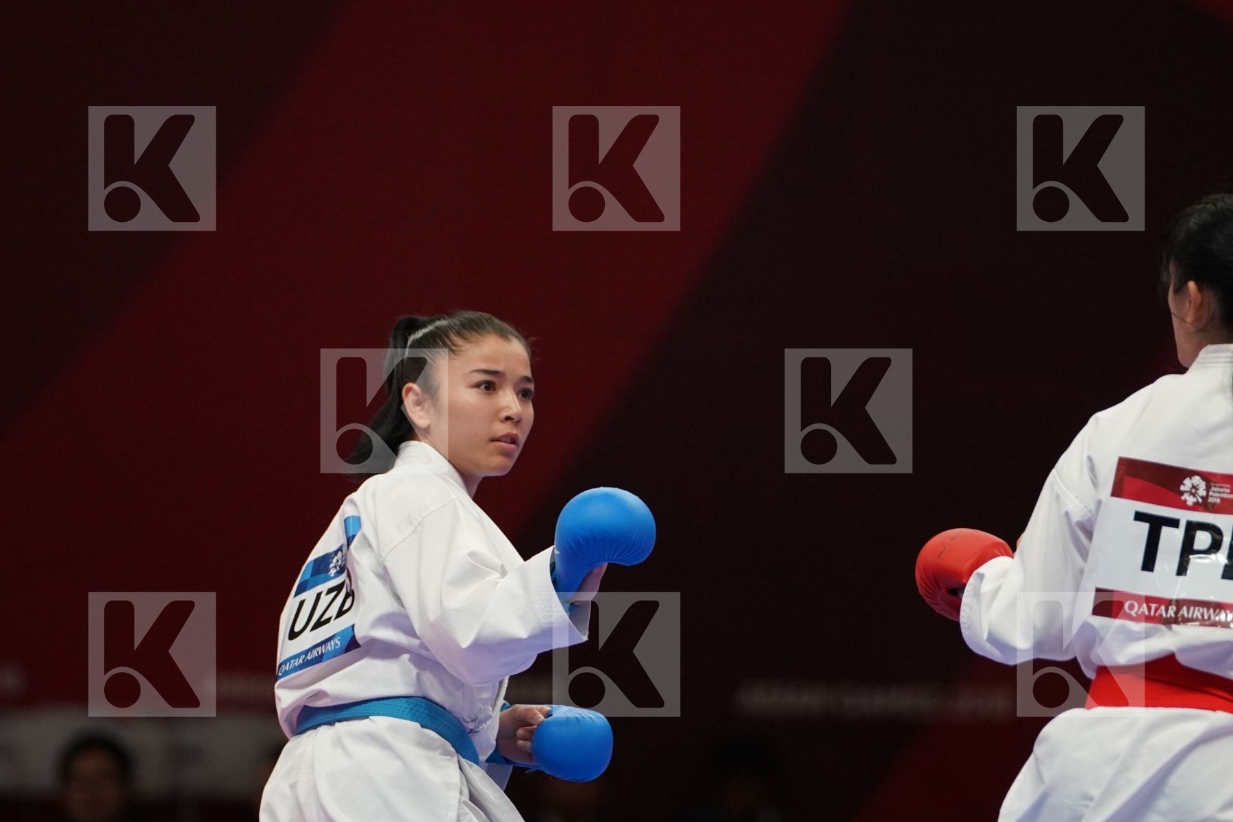 SHIAUSHUANG GU (CHINESE TAIPEI) vs BAKHRINISO BABAEVA (UZBEKISTAN) in Senior Kumite -50 Kg - final