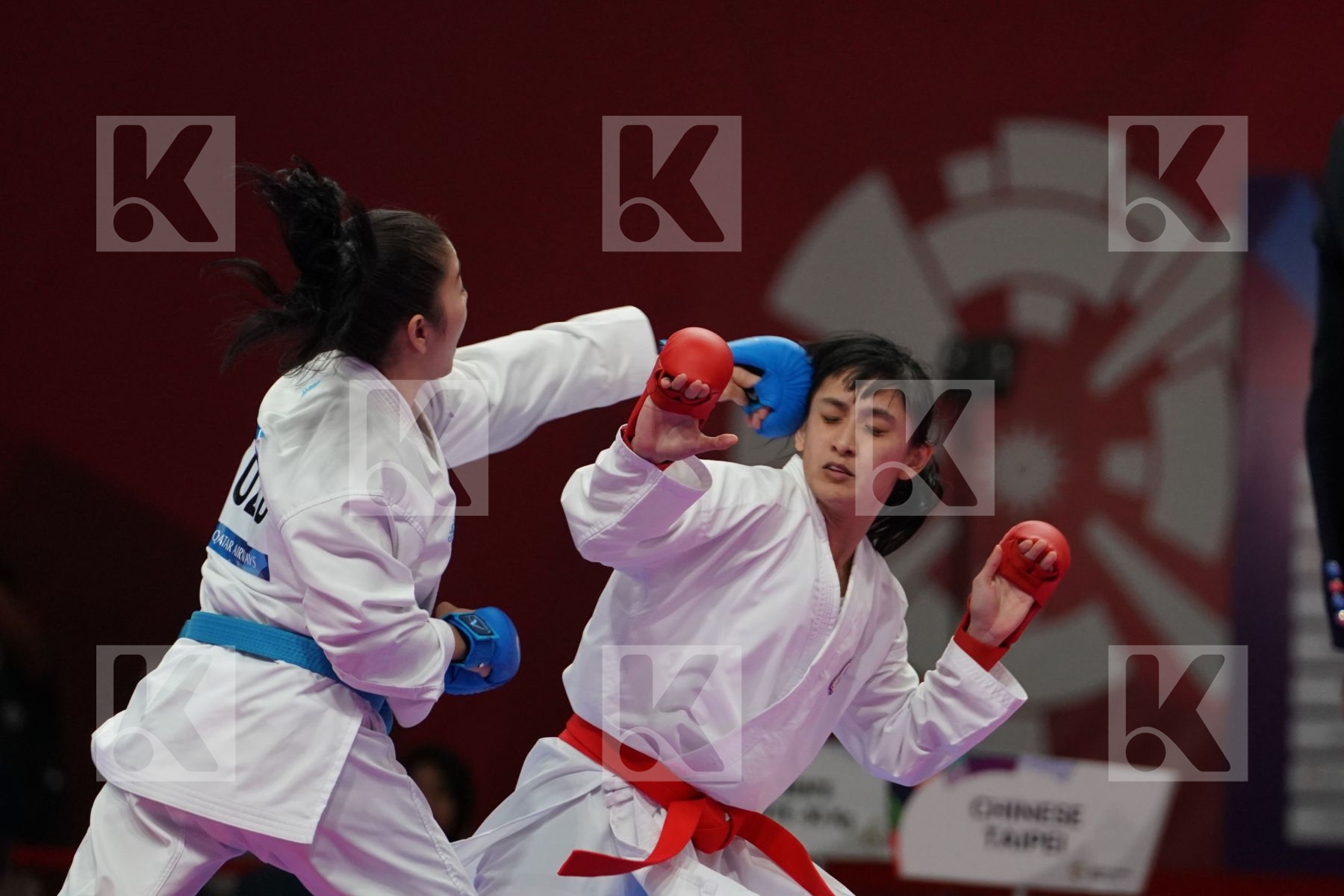 SHIAUSHUANG GU (CHINESE TAIPEI) vs BAKHRINISO BABAEVA (UZBEKISTAN) in Senior Kumite -50 Kg - final