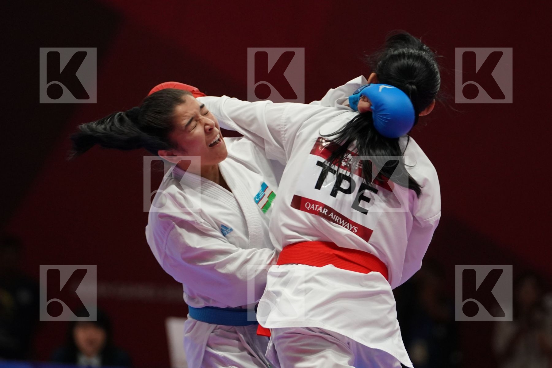 SHIAUSHUANG GU (CHINESE TAIPEI) vs BAKHRINISO BABAEVA (UZBEKISTAN) in Senior Kumite -50 Kg - final