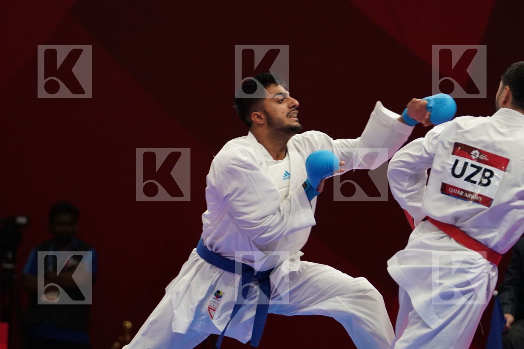 SHAKHBOZ AKHATOV (UZBEKISTAN) vs VISHAL (INDIA) in Senior Kumite Ð 84 Kg - Qualification