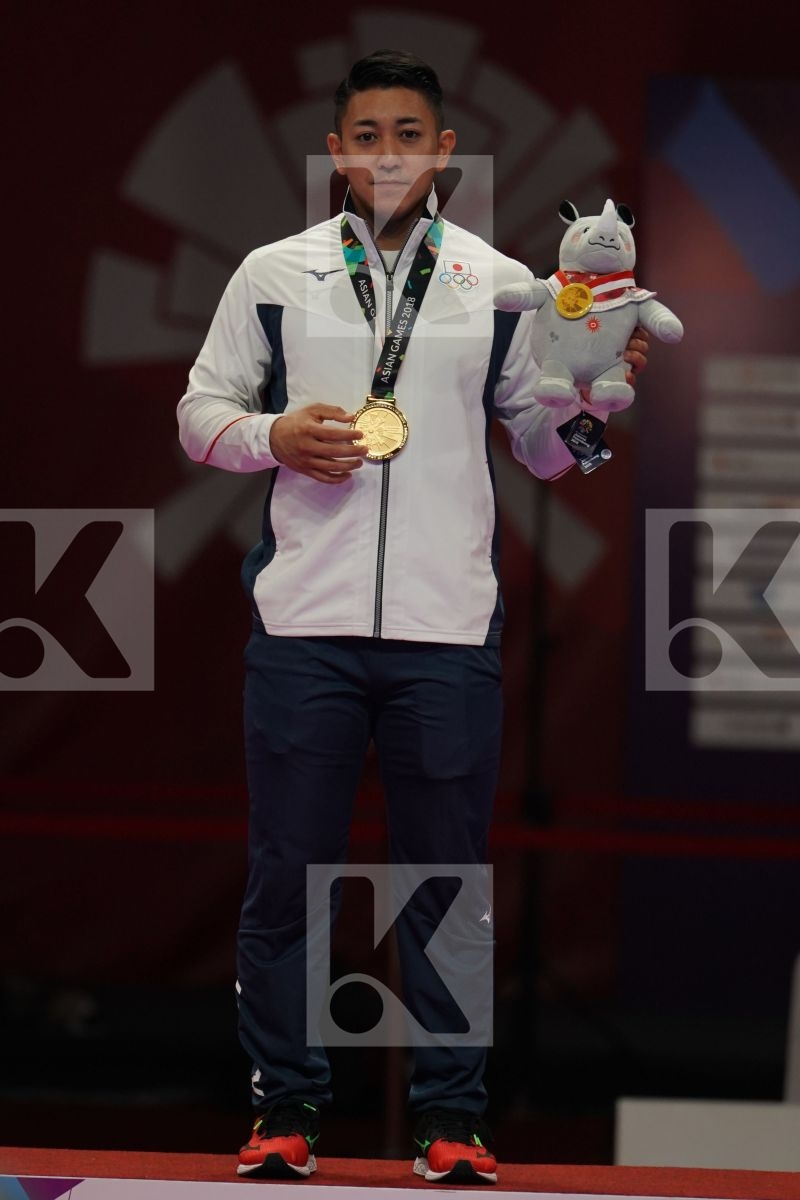 RYO KIYUNA (JAPAN) in Senior Male Kata - podium ceremony