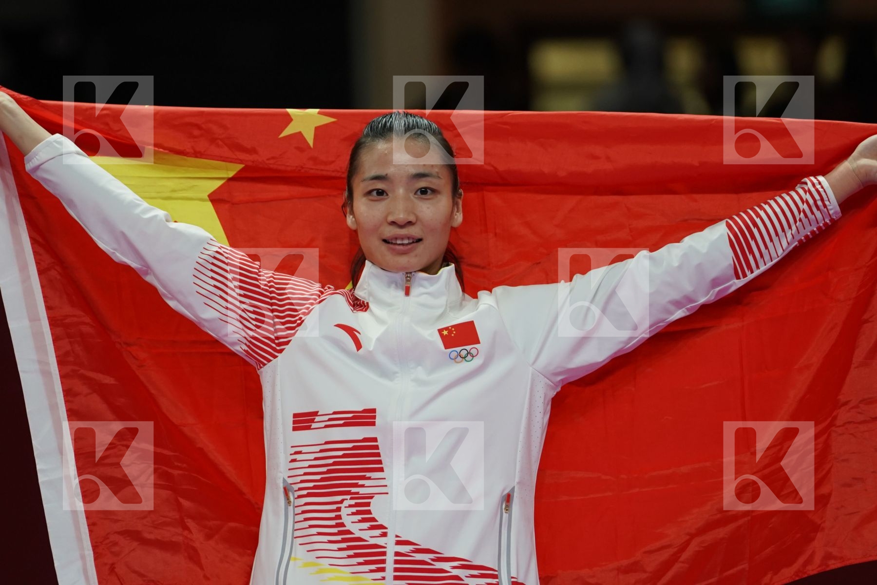 XIAOYAN YIN (CHINA) in Senior Kumite Ð 61 Kg - podium ceremony