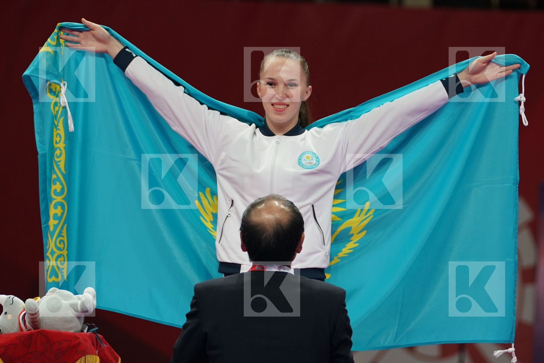 GUZALIYA GAFUROVA (KAZAKHSTAN) in Senior Kumite Ð 68 Kg - podium ceremony