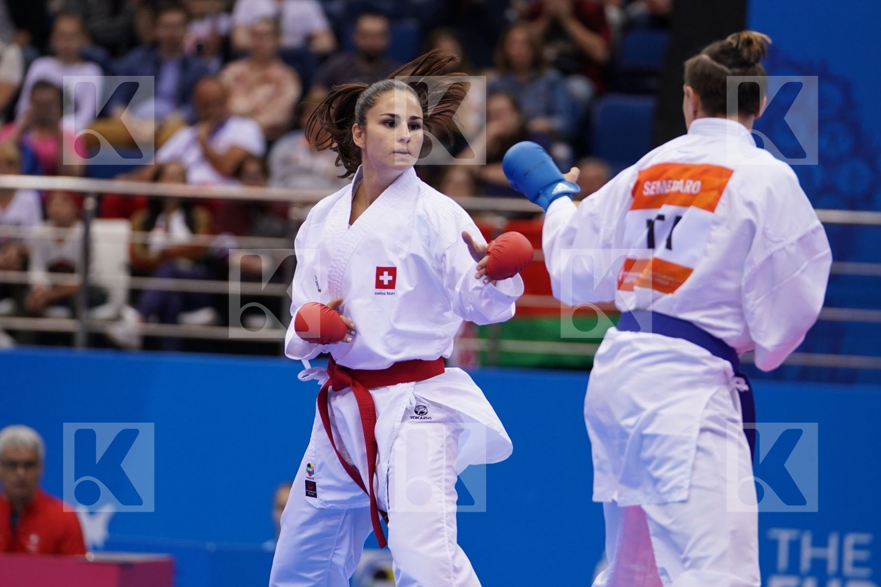 QUIRICI ELENA (SWITZERLAND) Vs SEMERARO SILVIA (ITALY) in Senior Kumite -68 Kg - semi-final Bout